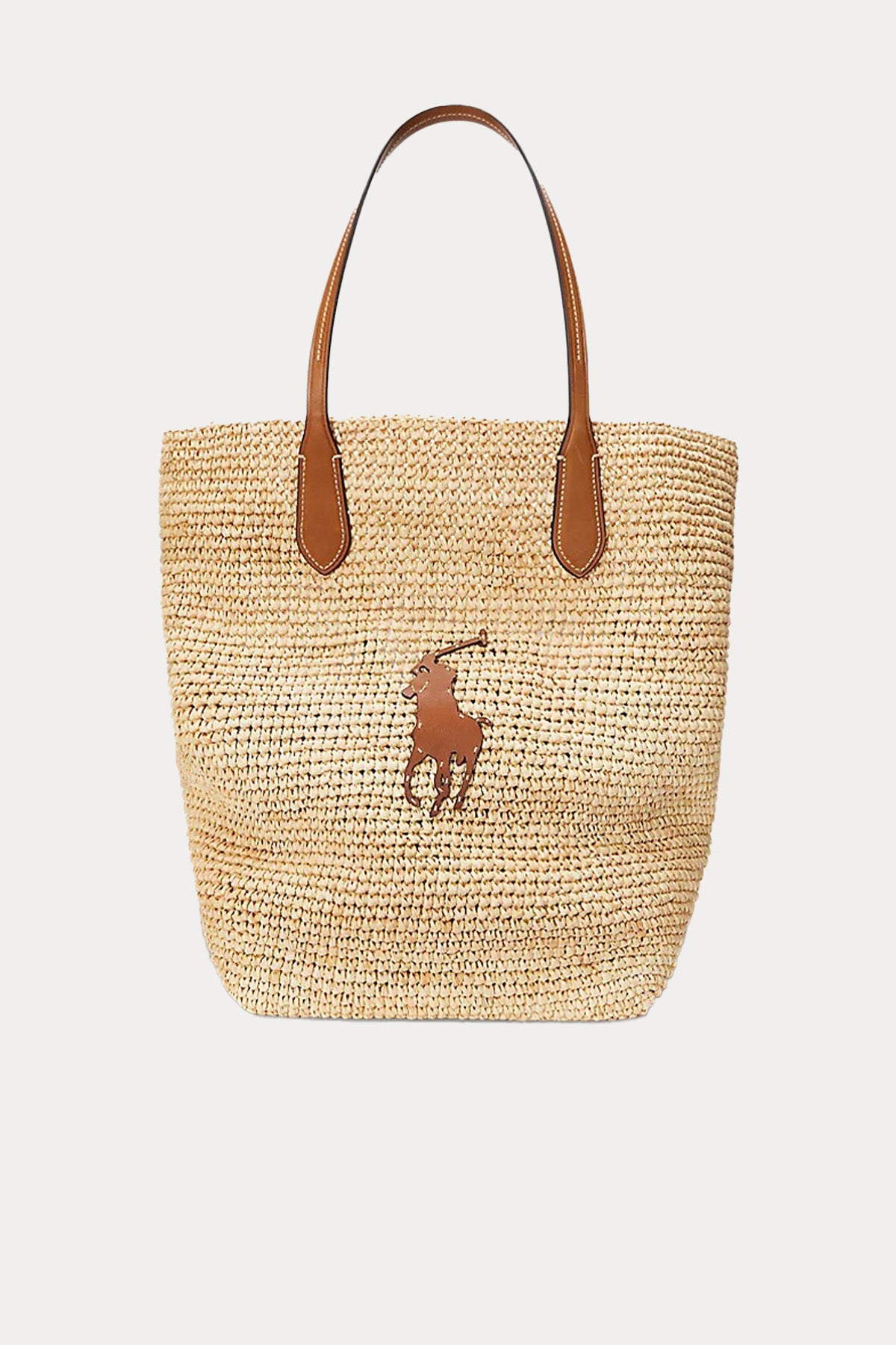 Polo Ralph Lauren Deri Kombinasyonlu Hasır Örgü Shopping Bag Çanta