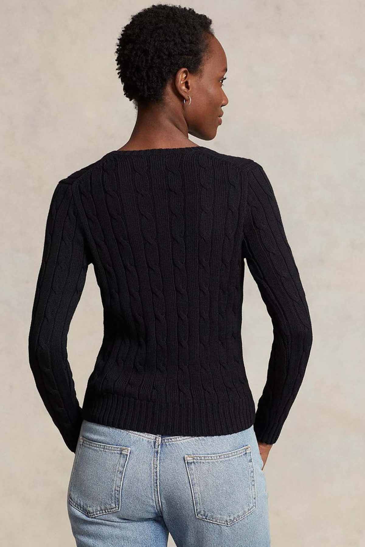 Polo Ralph Lauren Pima Cotton Slim Fit V Yaka Saç Örgü Triko