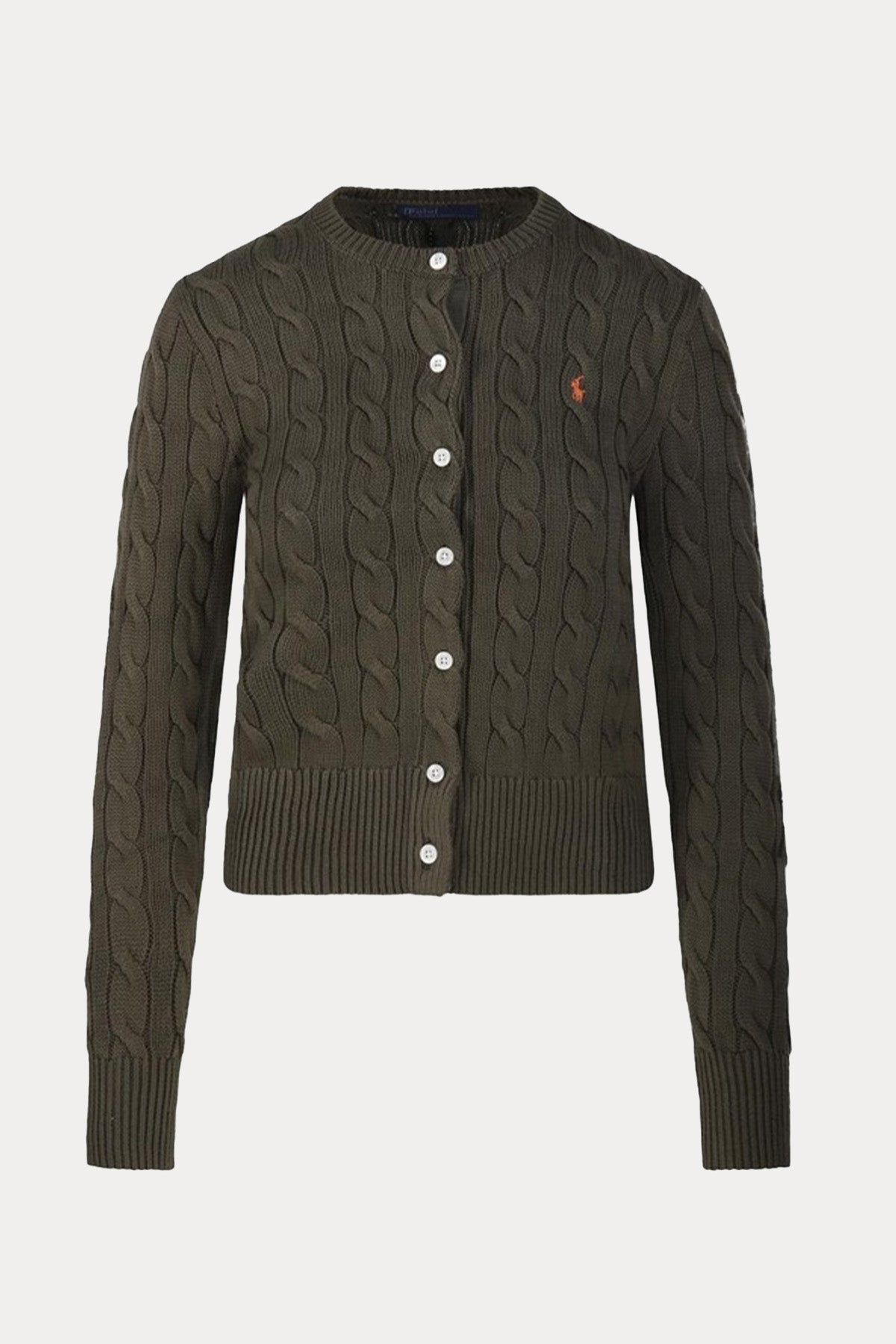 Polo Ralph Lauren Yuvarlak Yaka Saç Örgü Triko Ceket