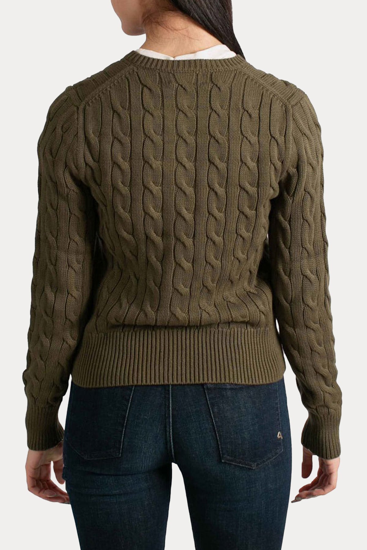 Polo Ralph Lauren Yuvarlak Yaka Saç Örgü Triko Ceket-Ceket-Libas