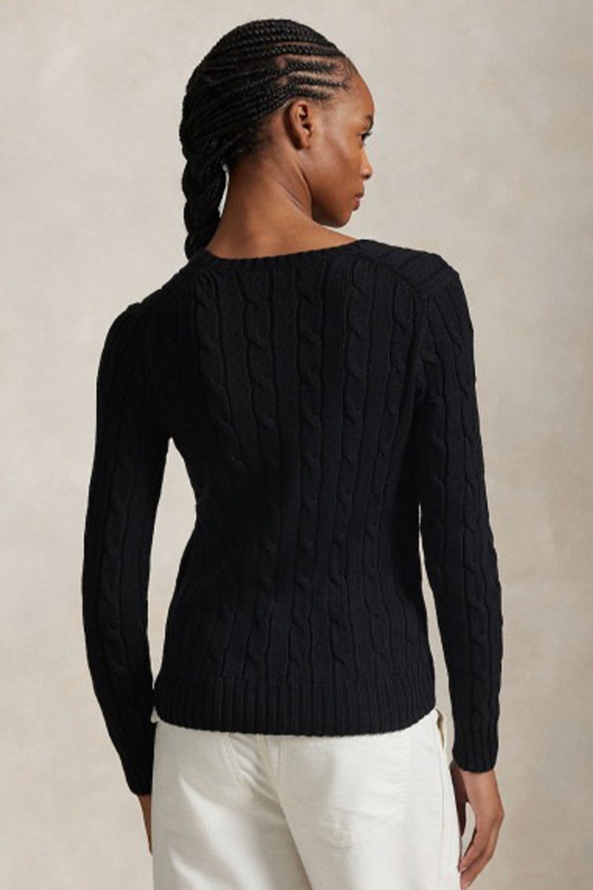 Polo Ralph Lauren Pima Cotton Slim Fit V Yaka Saç Örgü Triko