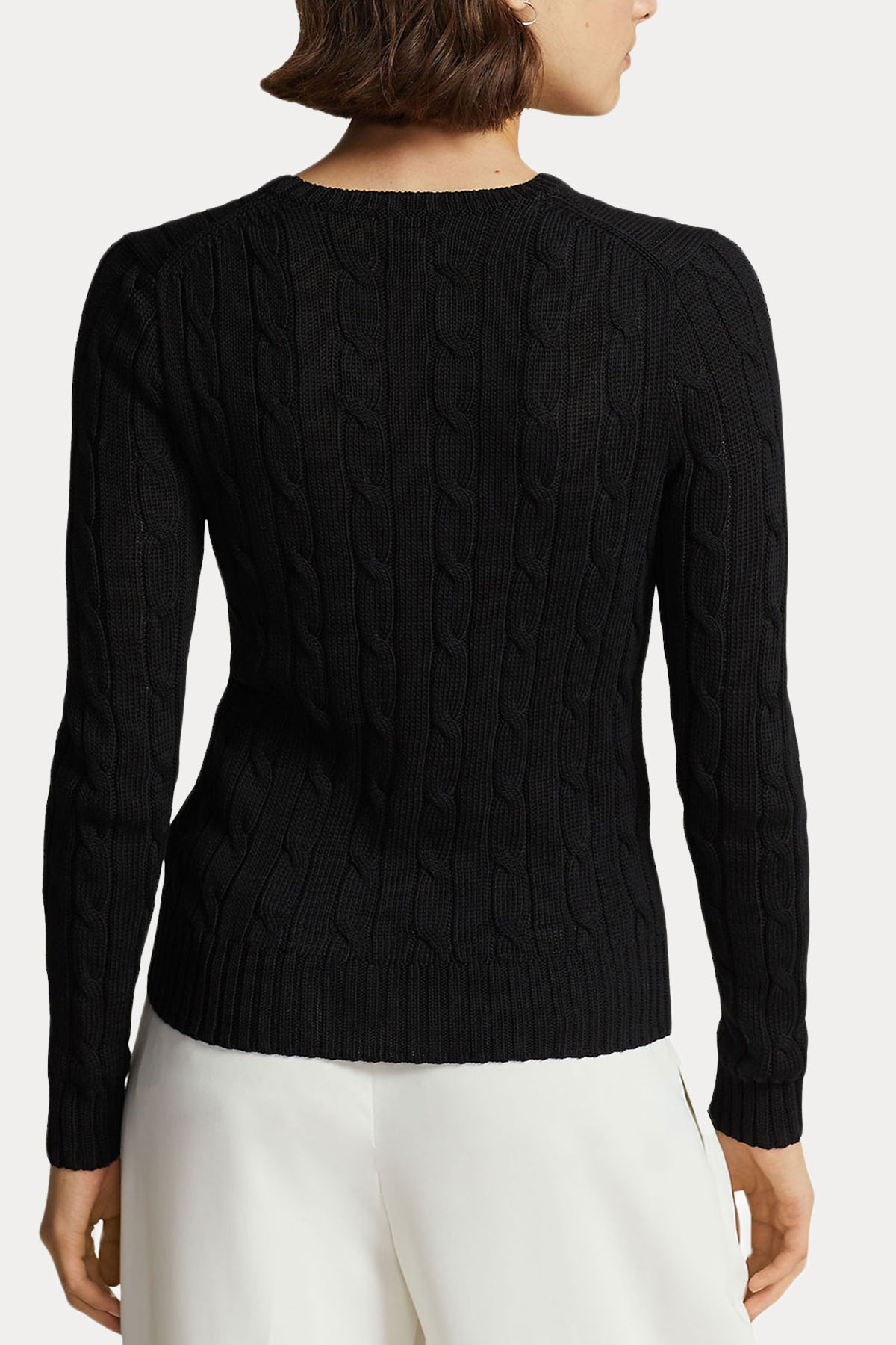 Polo Ralph Lauren Pima Cotton Slim Fit Yuvarlak Yaka Saç Örgü Triko