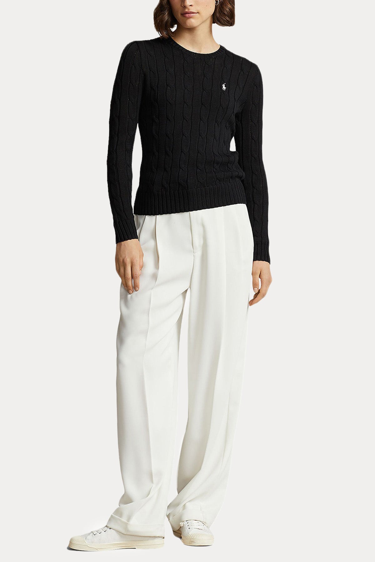 Polo Ralph Lauren Pima Cotton Slim Fit Yuvarlak Yaka Saç Örgü Triko