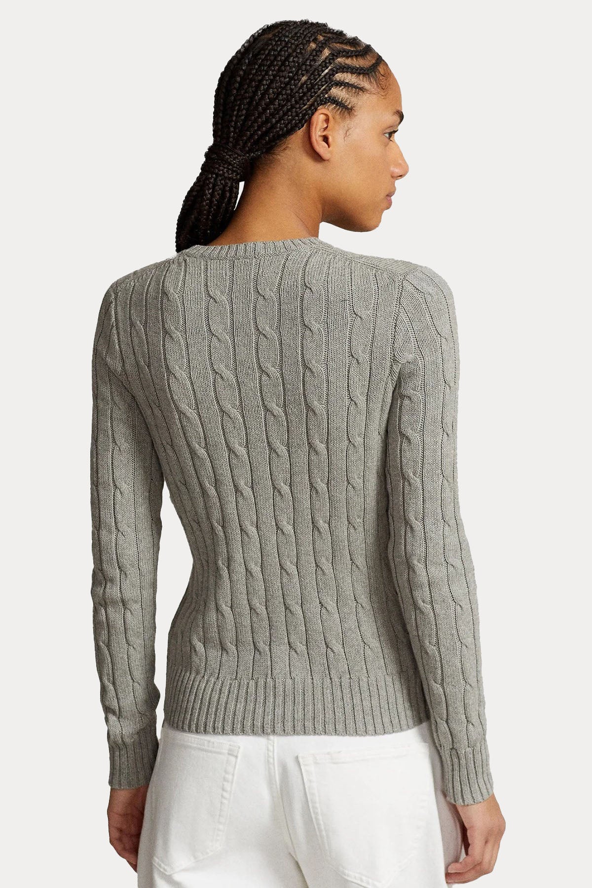 Polo Ralph Lauren Slim Fit Pima Cotton Yuvarlak Yaka Saç Örgü Triko