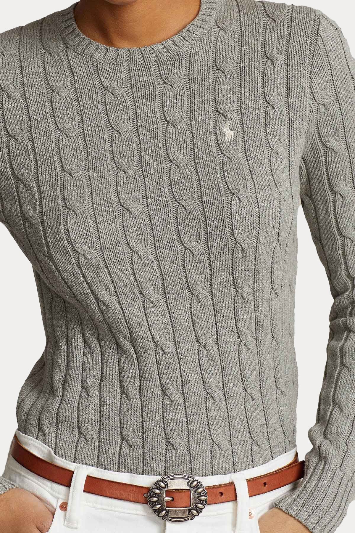 Polo Ralph Lauren Slim Fit Pima Cotton Yuvarlak Yaka Saç Örgü Triko