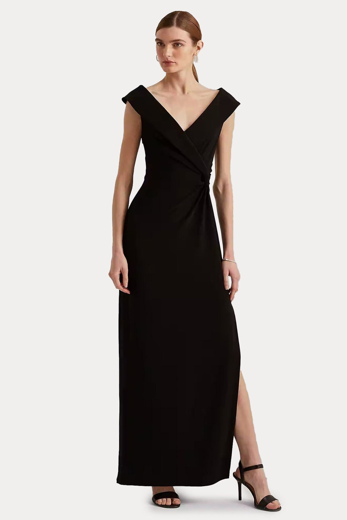 Polo Ralph Lauren V Yaka Kruvaze Maxi Abiye Elbise