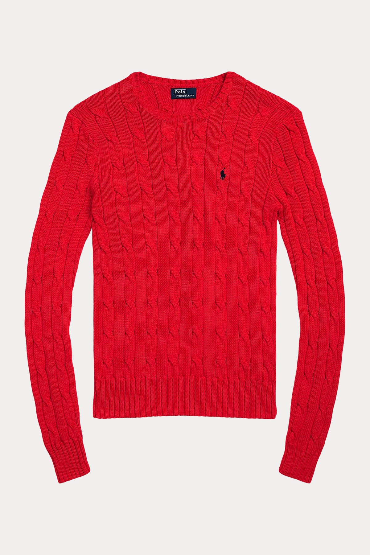 Polo Ralph Lauren Pima Cotton Slim Fit Yuvarlak Yaka Saç Örgü Triko