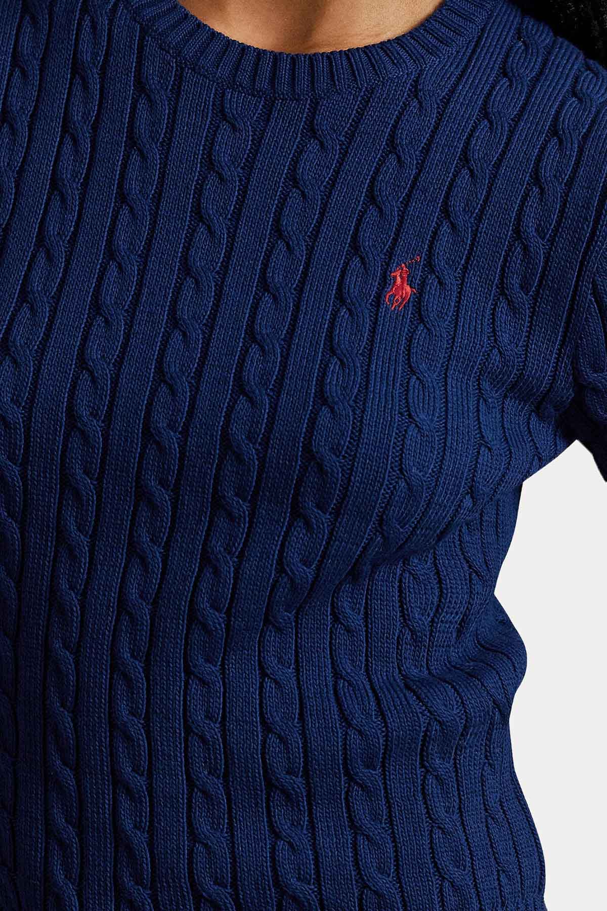 Polo Ralph Lauren Slim Fit Yuvarlak Yaka Saç Örgü Triko-Triko-Libas