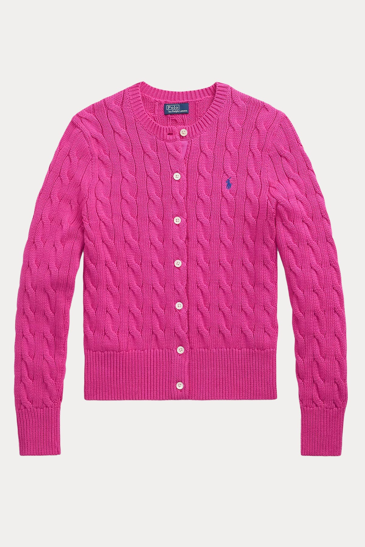 Polo Ralph Lauren Yuvarlak Yaka Saç Örgü Triko Ceket