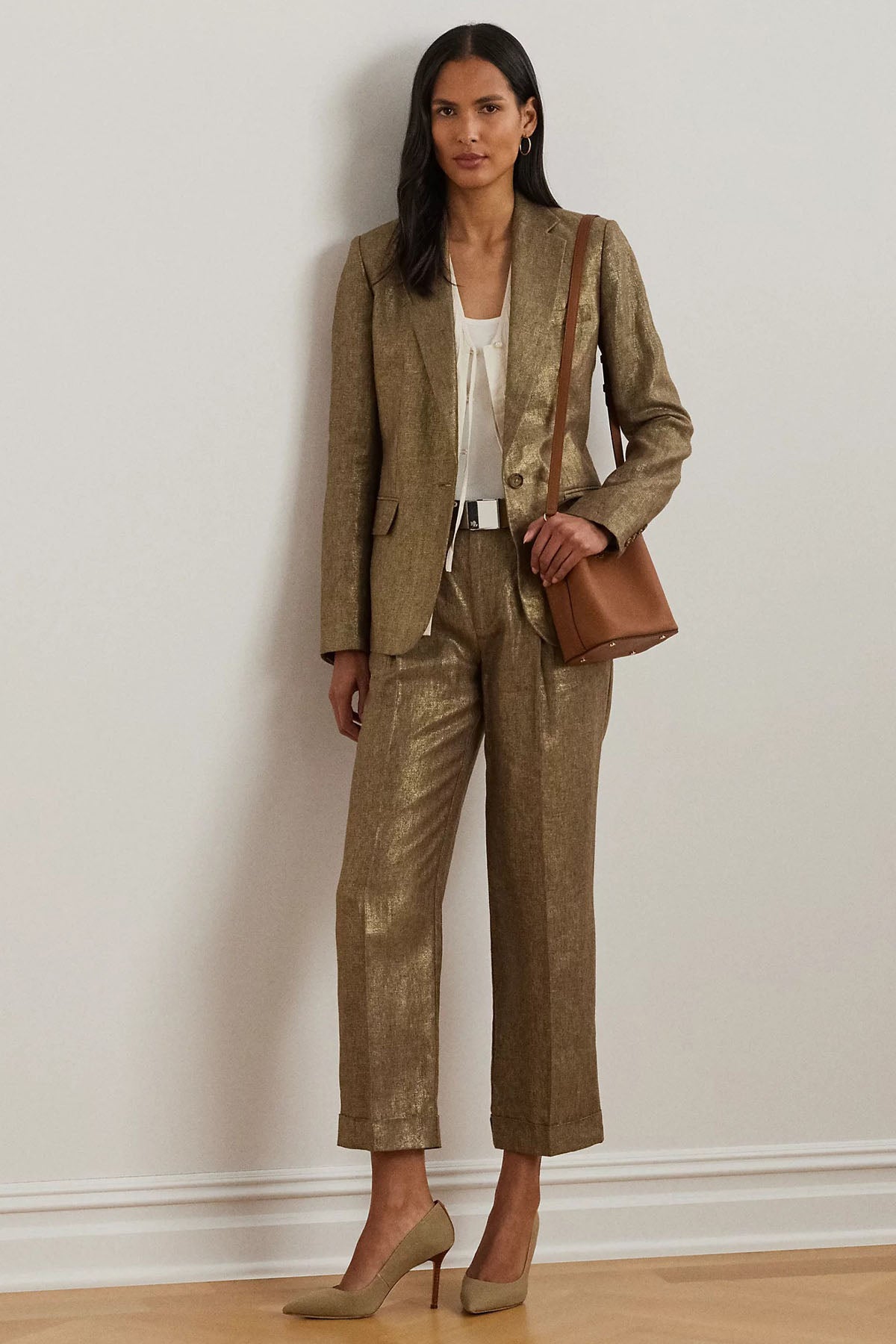 Polo Ralph Lauren Straight Fit Tek Pileli Duble Paça Keten Pantolon