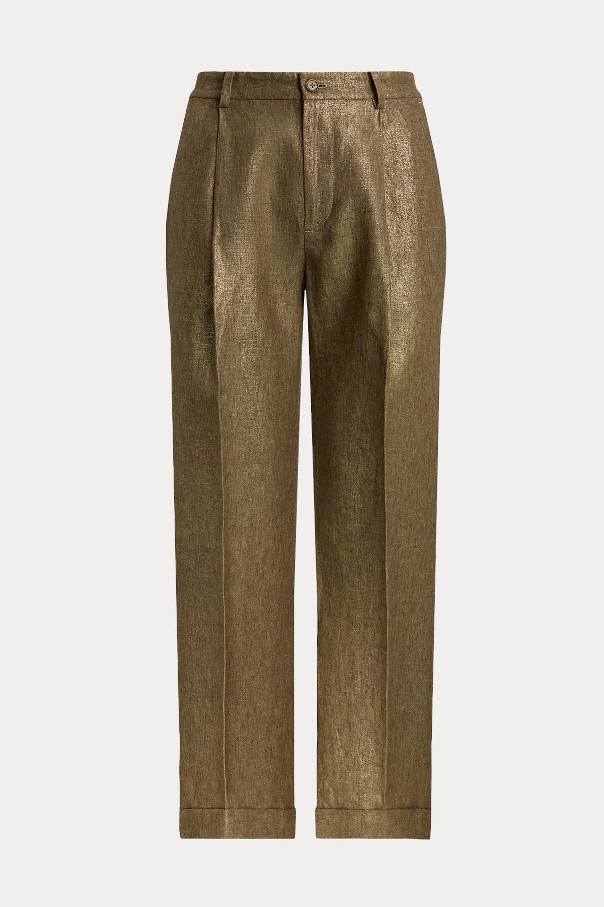 Polo Ralph Lauren Straight Fit Tek Pileli Duble Paça Keten Pantolon