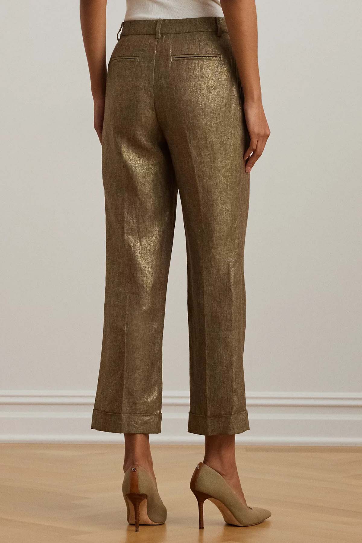 Polo Ralph Lauren Straight Fit Tek Pileli Duble Paça Keten Pantolon