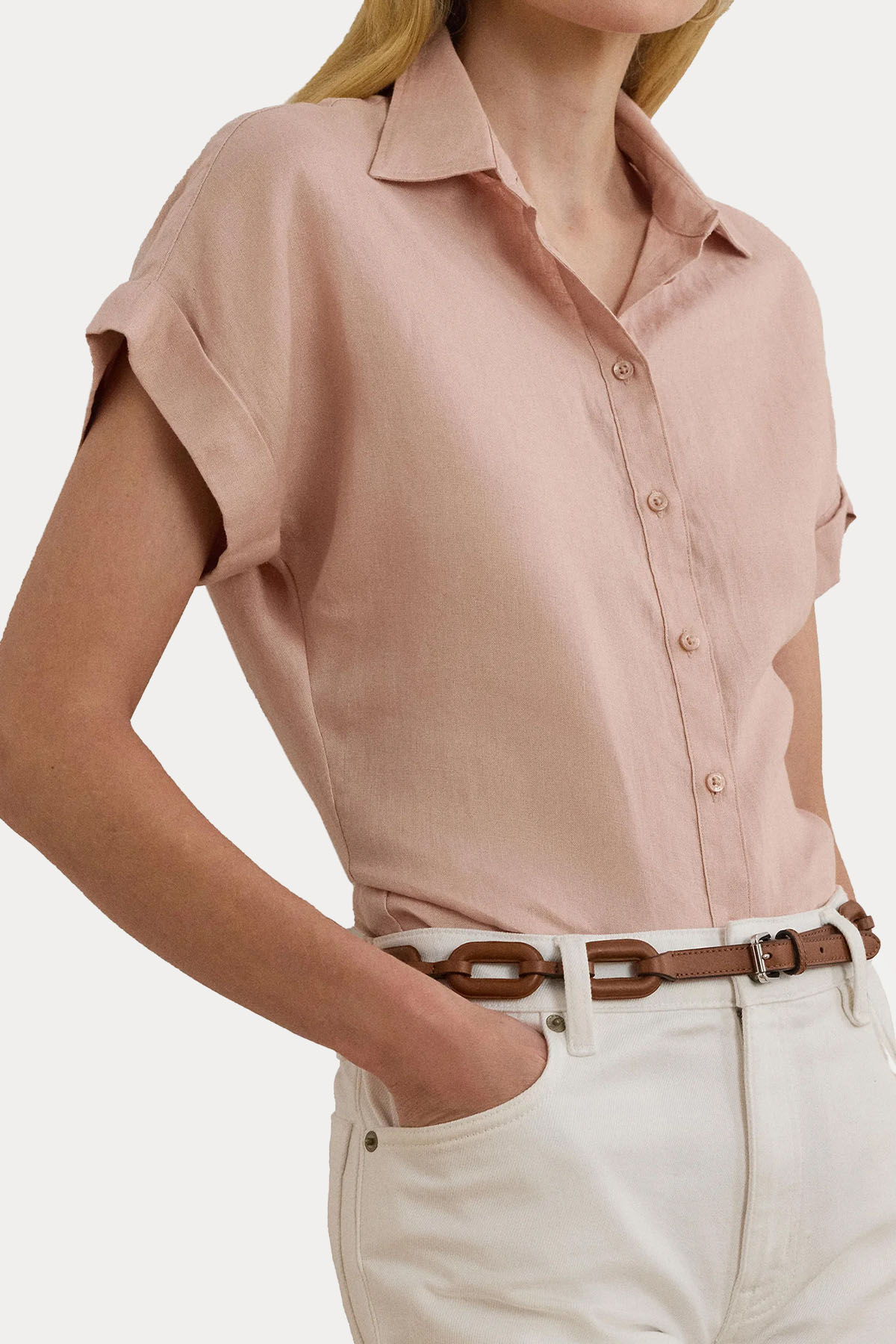 Polo Ralph Lauren Relaxed Fit Klasik Yaka Keten Gömlek-Gömlek-Libas