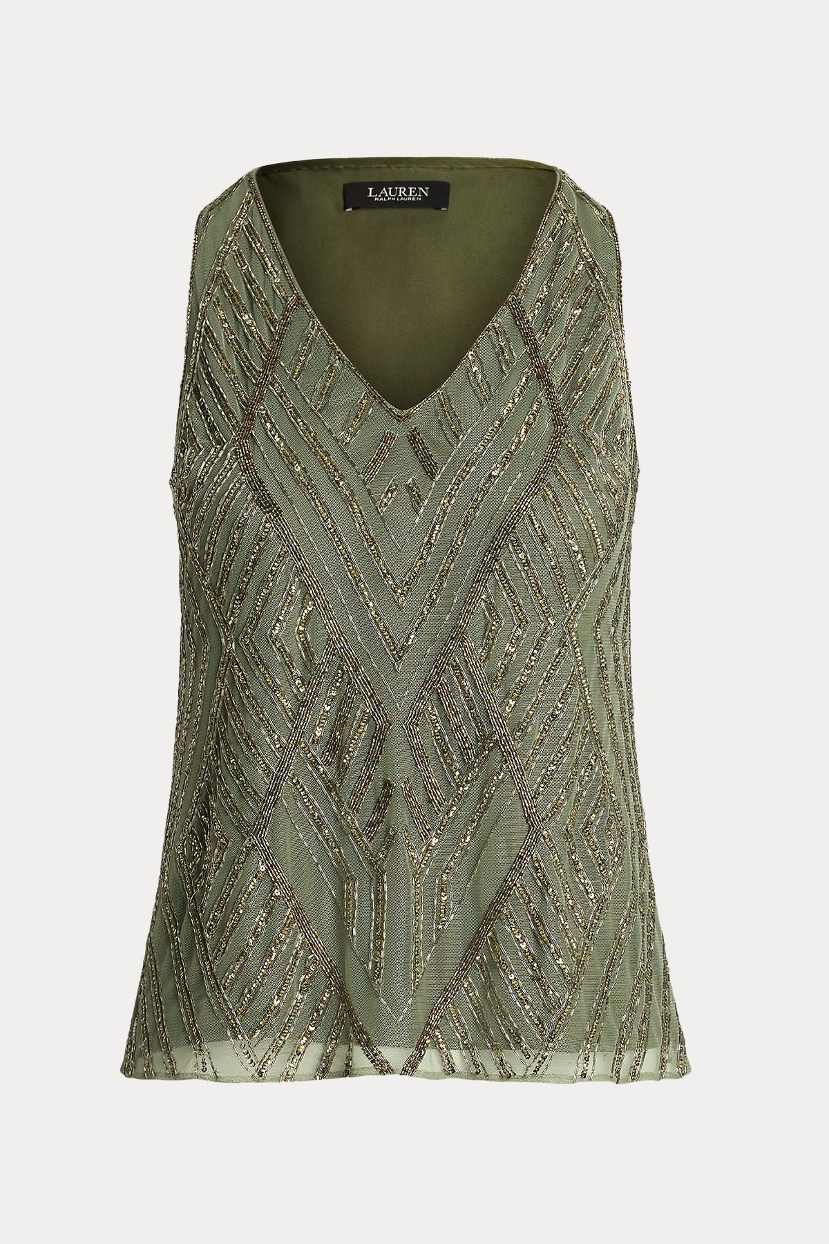 Polo Ralph Lauren Parlak Taş Aksesuarlı V Yaka Bluz