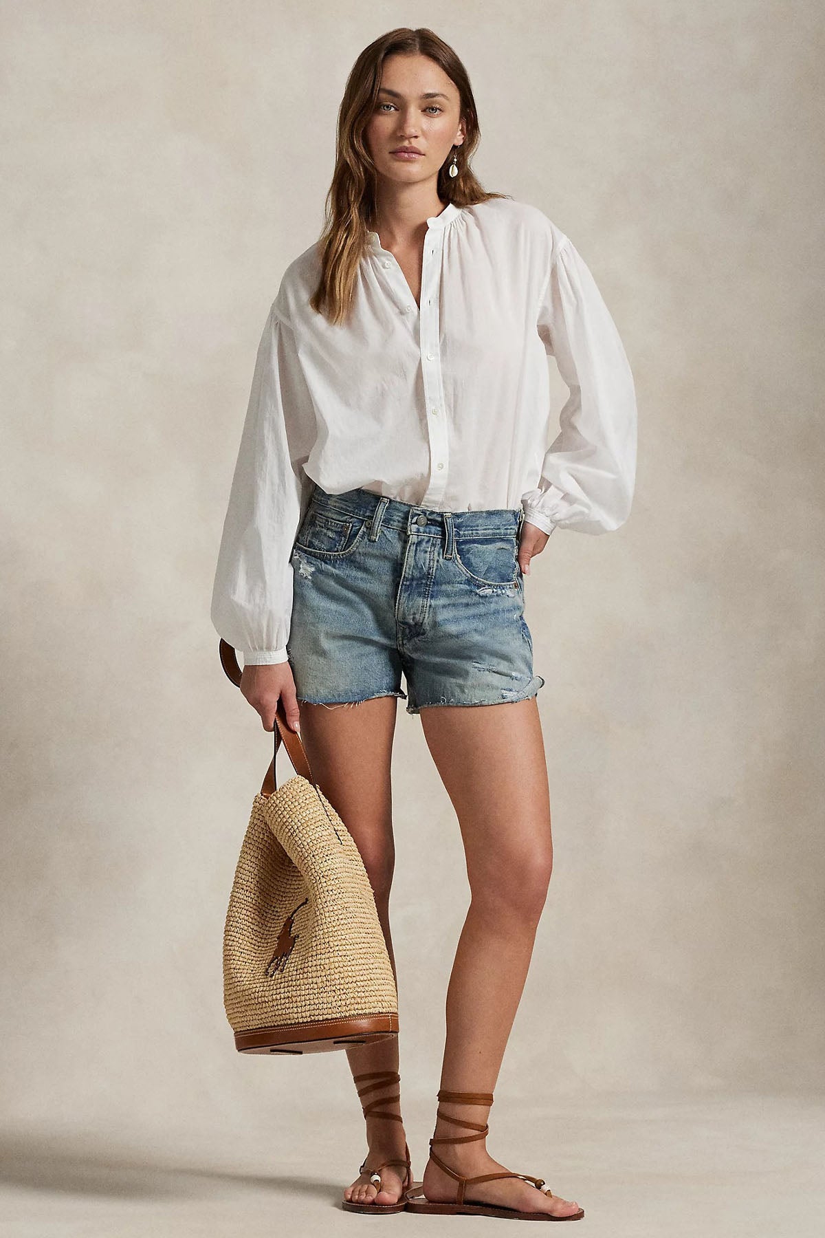 Polo Ralph Lauren Straight Fit Yıkamalı Denim Şort