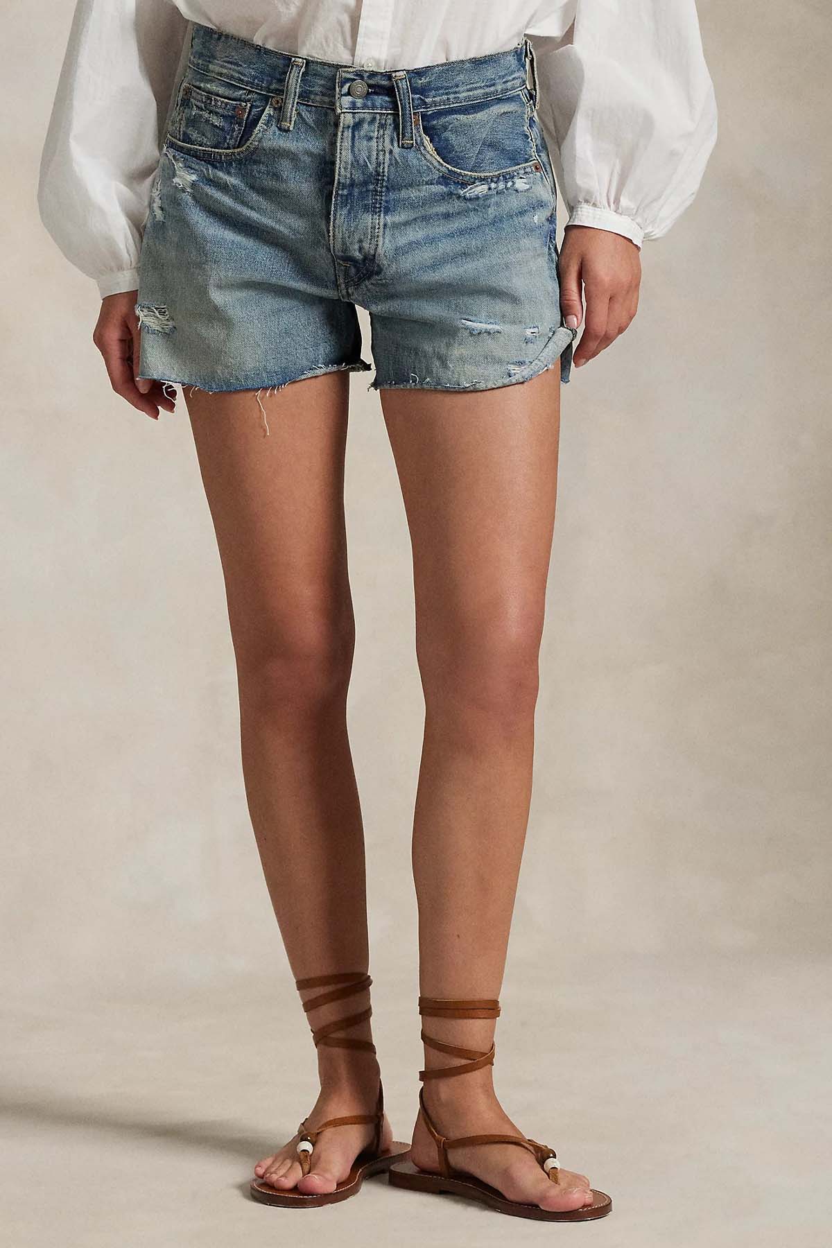 Polo Ralph Lauren Straight Fit Yıkamalı Denim Şort