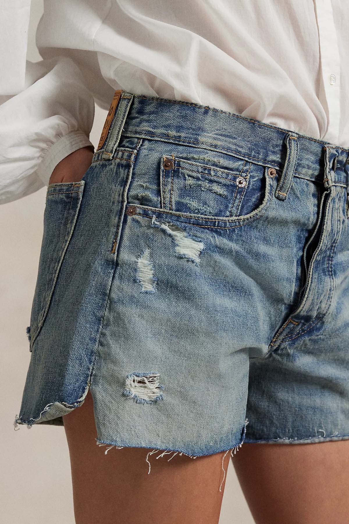 Polo Ralph Lauren Straight Fit Yıkamalı Denim Şort