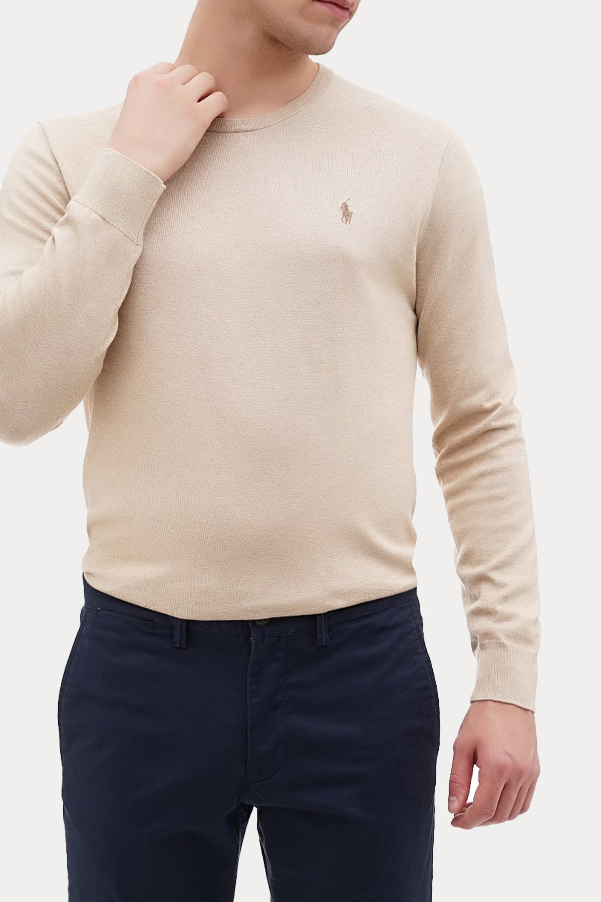 Polo Ralph Lauren Slim Fit Yuvarlak Yaka İnce Örgü Triko