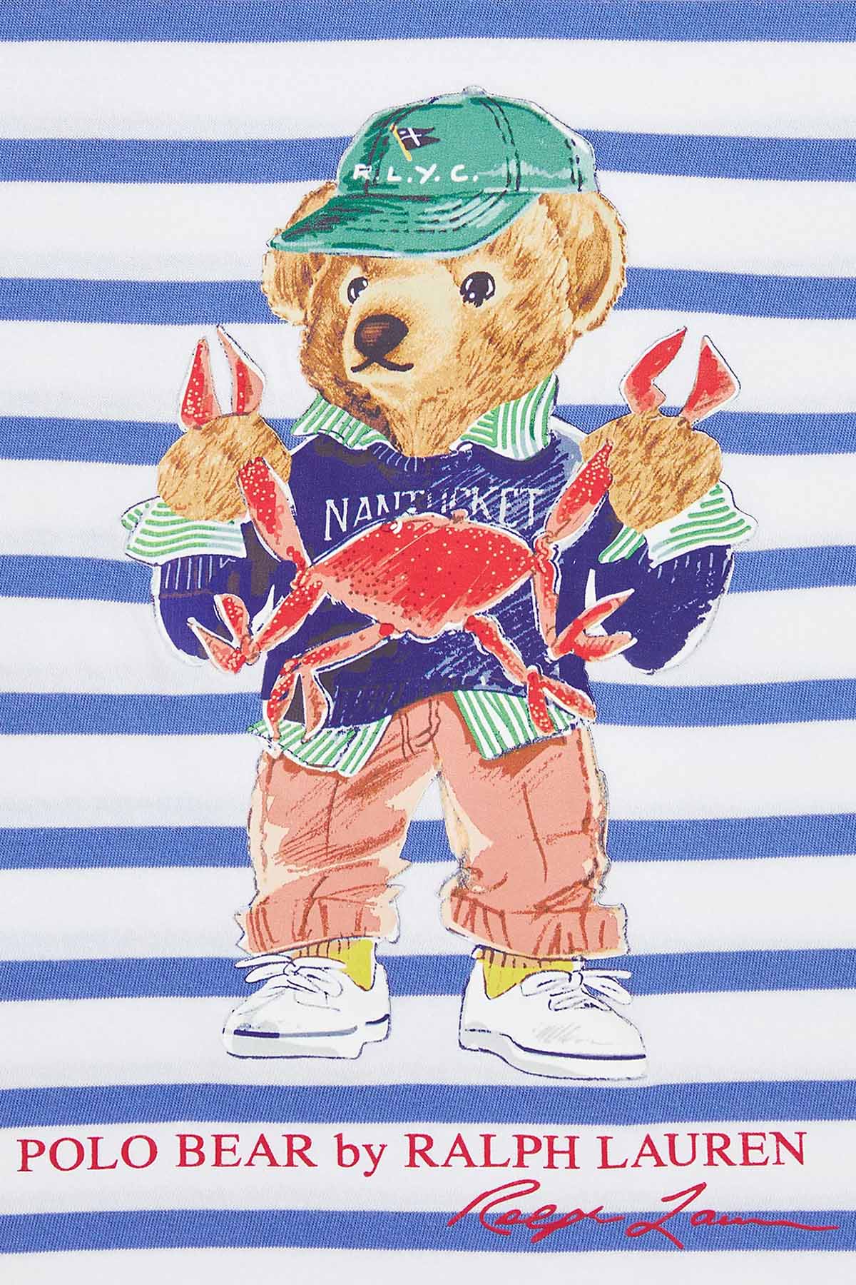 Polo Ralph Lauren Kids 2-6 Yaş Unisex Çocuk Çizgili Polo Bear T-shirt