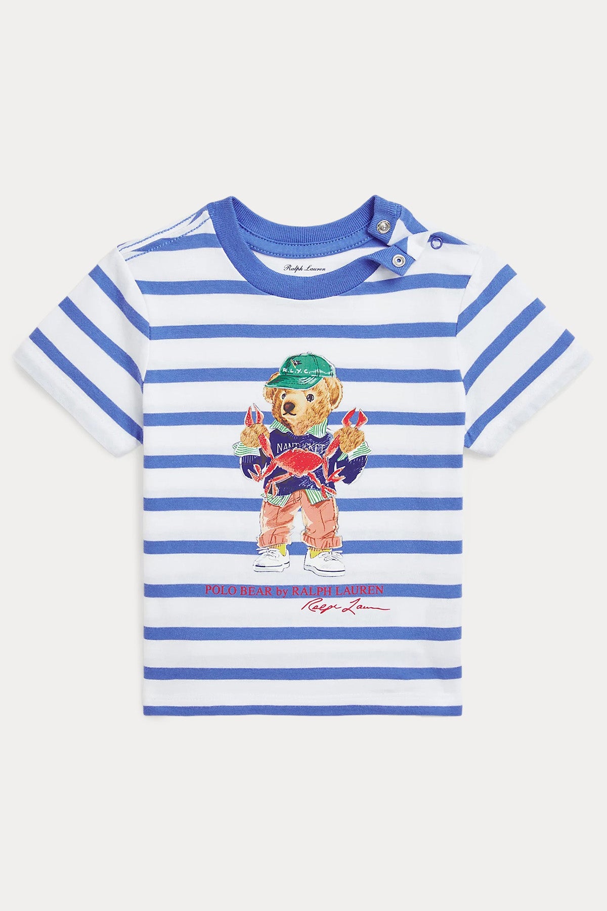 Polo Ralph Lauren Kids 6-18 Aylık Unisex Bebek Çizgili Polo Bear T-shirt
