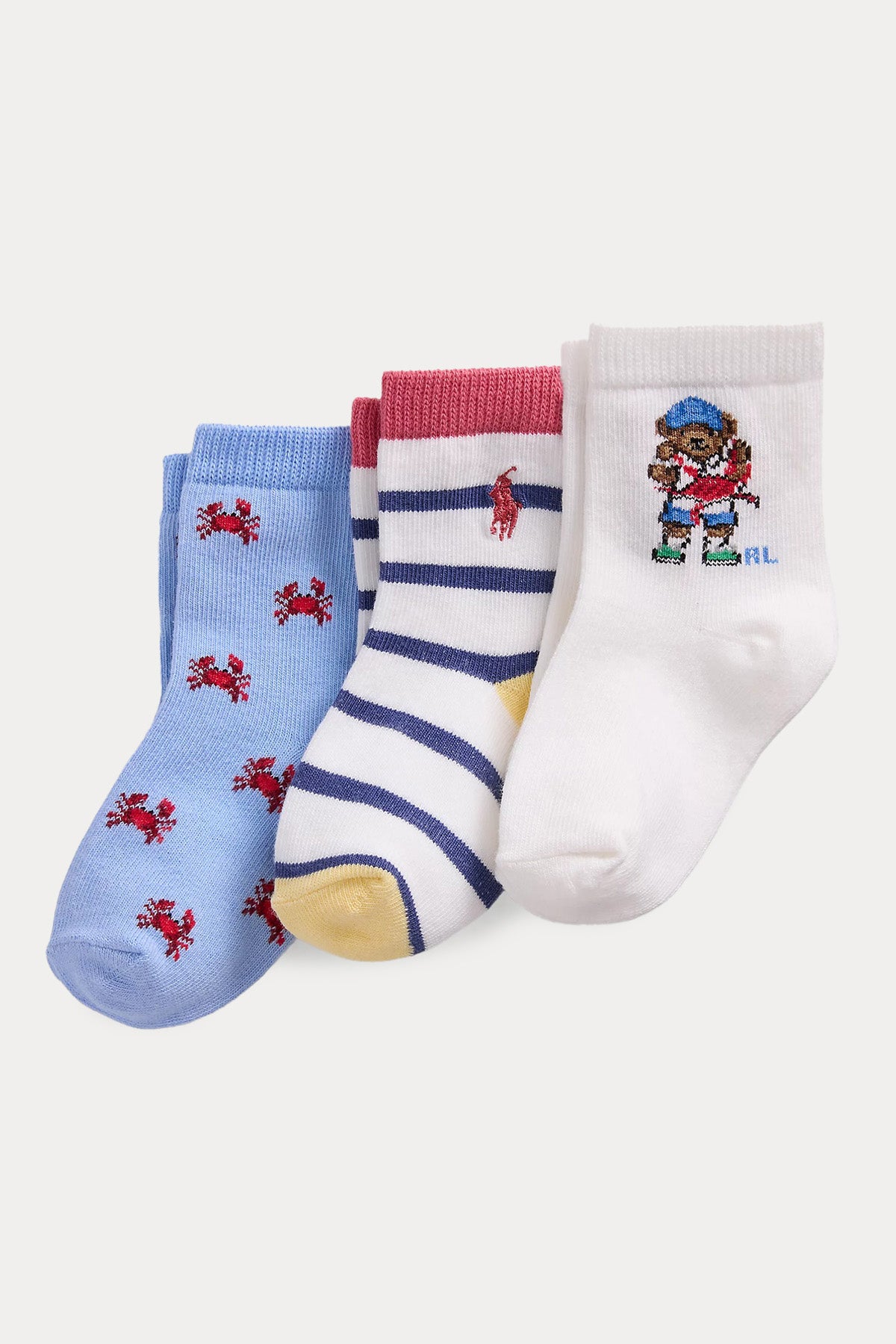 Polo Ralph Lauren Kids 6-24 Aylık Unisex Bebek Polo Bear 3'lü Paket Çorap
