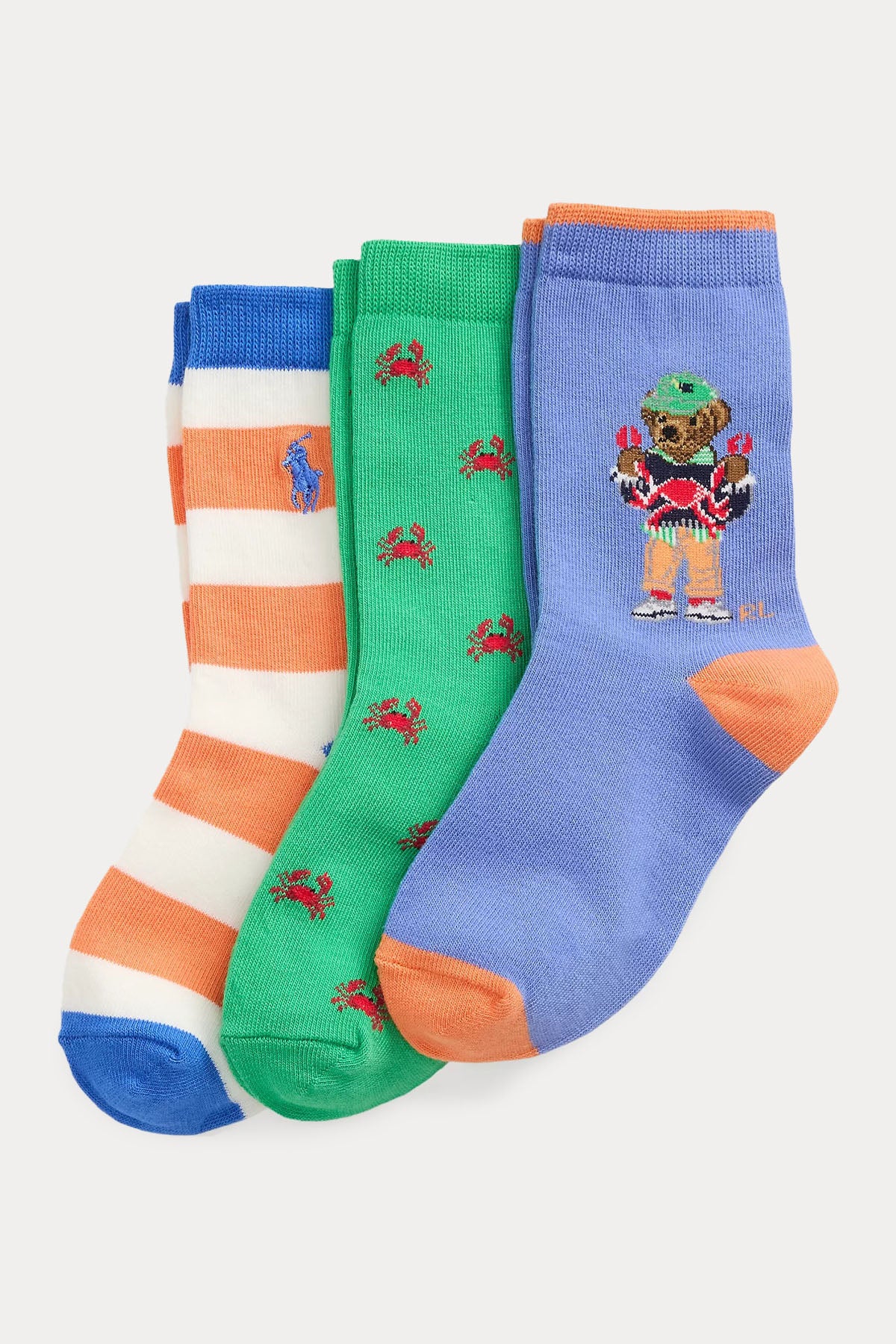 Polo Ralph Lauren Kids 4-7 Yaş Unisex Çocuk Polo Bear 3'lü Paket Çorap