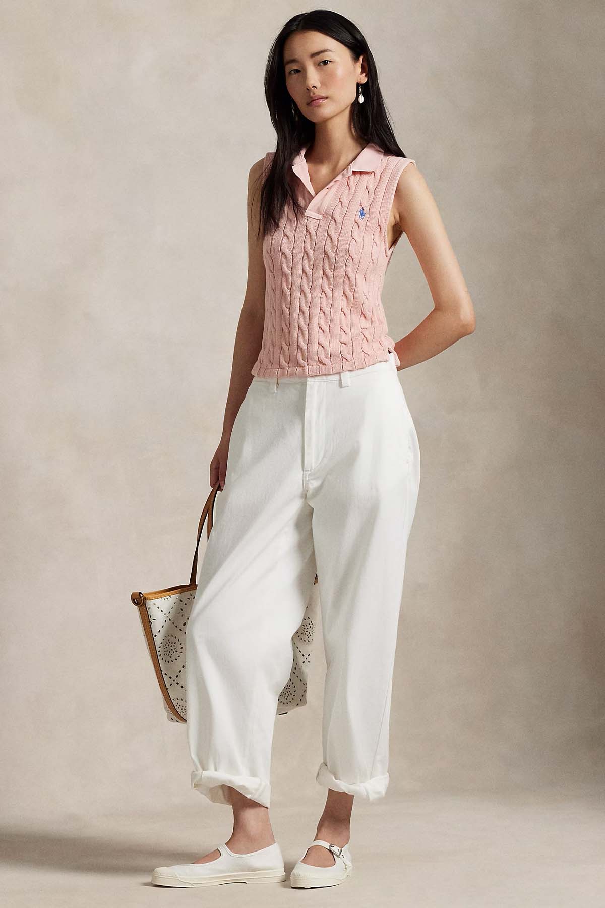 Polo Ralph Lauren Slim Fit Polo Yaka Saç Örgü Triko