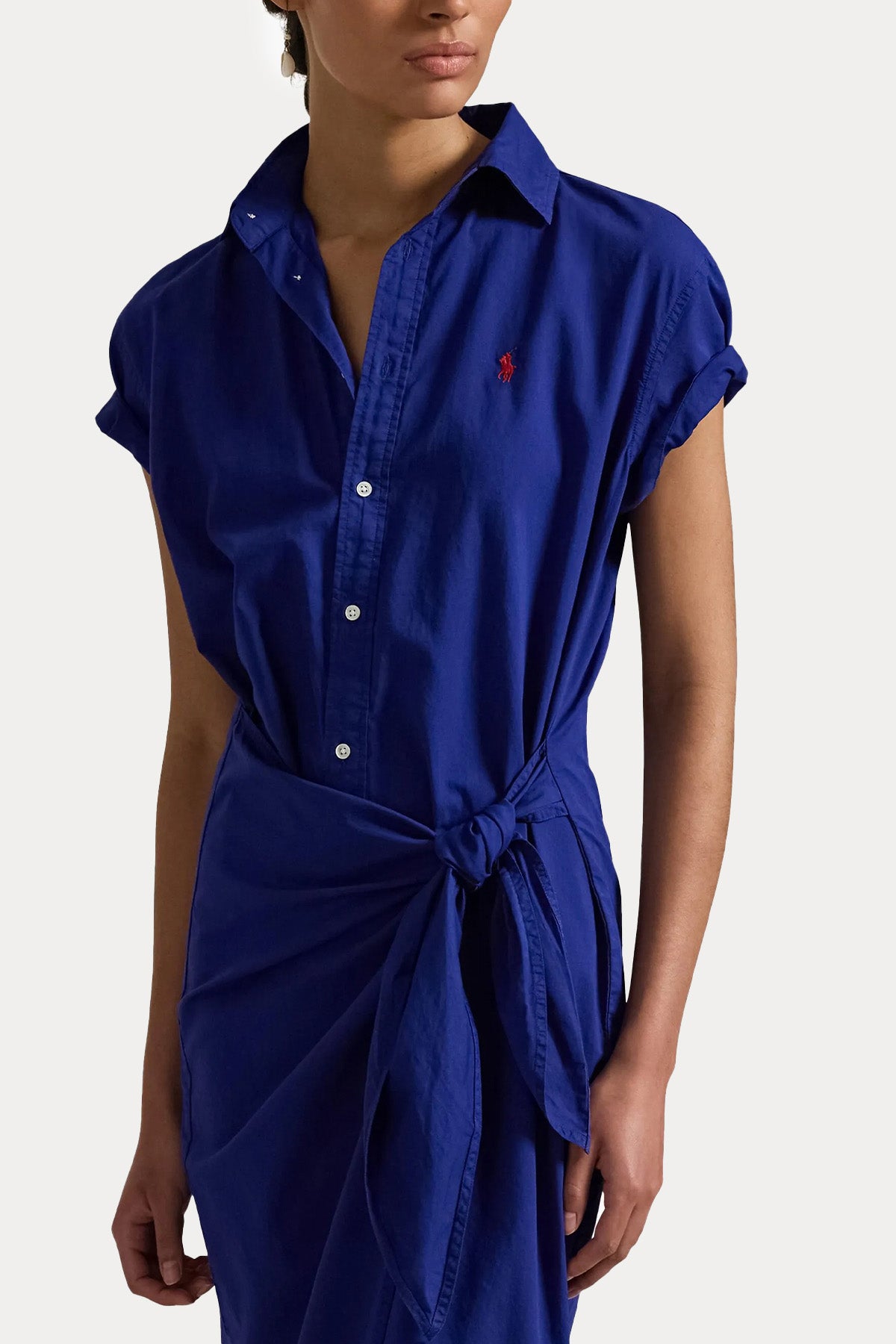 Polo Ralph Lauren Kruvaze Kuşaklı Midi Elbise