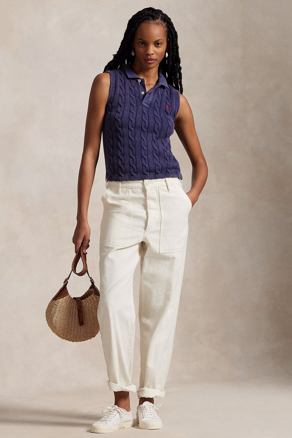 Polo Ralph Lauren Slim Fit Polo Yaka Saç Örgü Triko