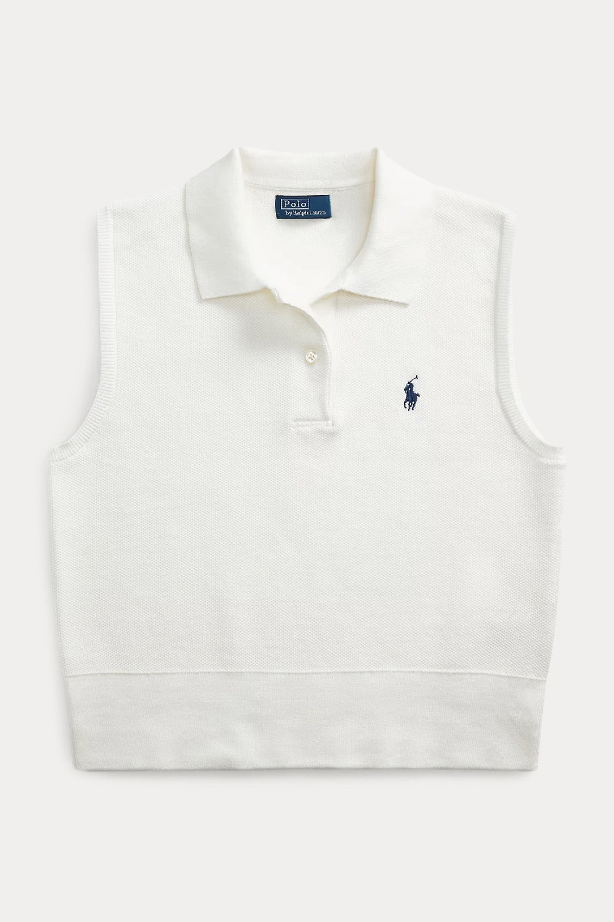 Polo Ralph Lauren Polo Yaka İnce Örgü Crop Triko
