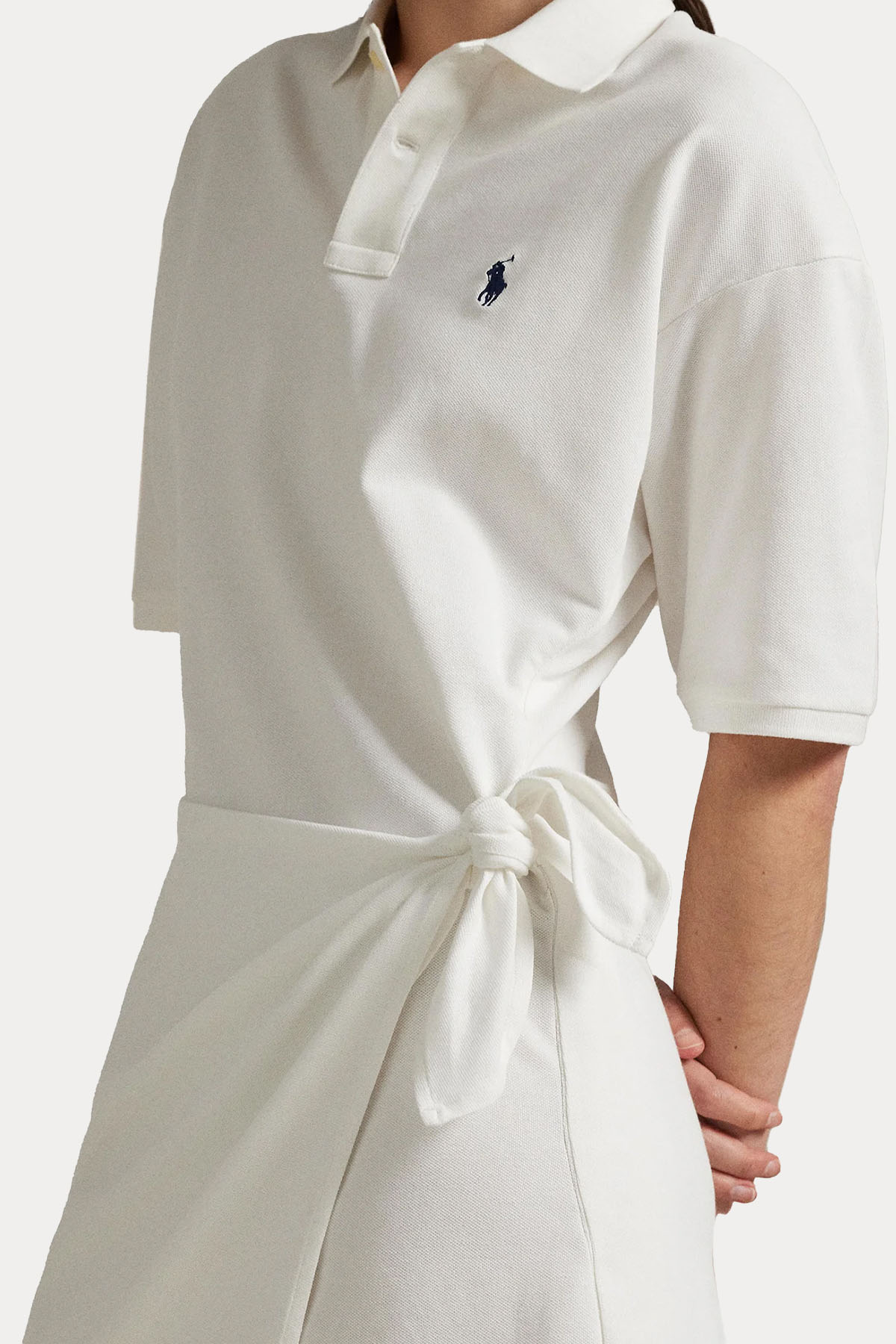 Polo Ralph Lauren Kruvaze Bağlamalı Polo Yaka Mini T-shirt Elbise