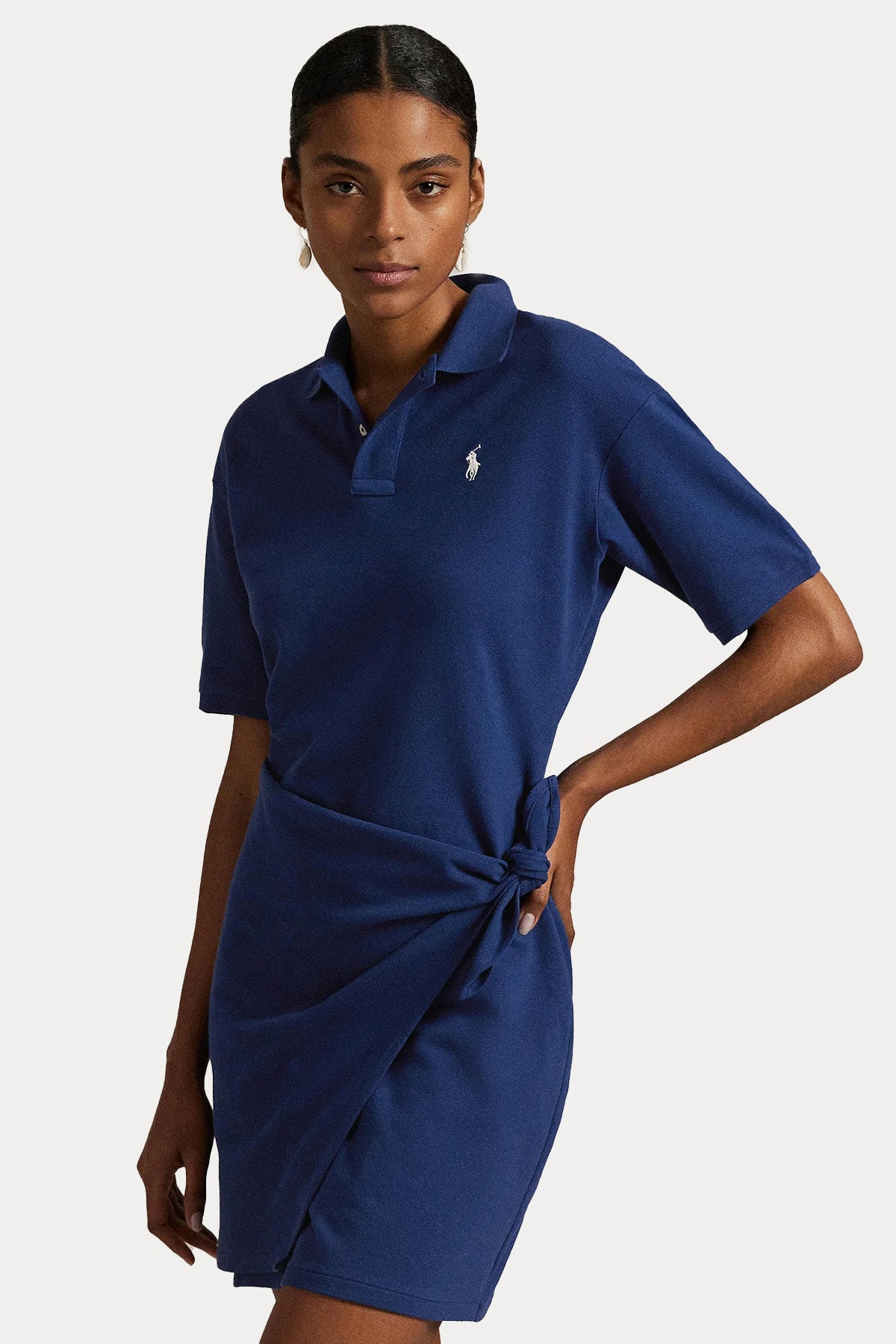 Polo Ralph Lauren Kruvaze Bağlamalı Polo Yaka Mini T-shirt Elbise