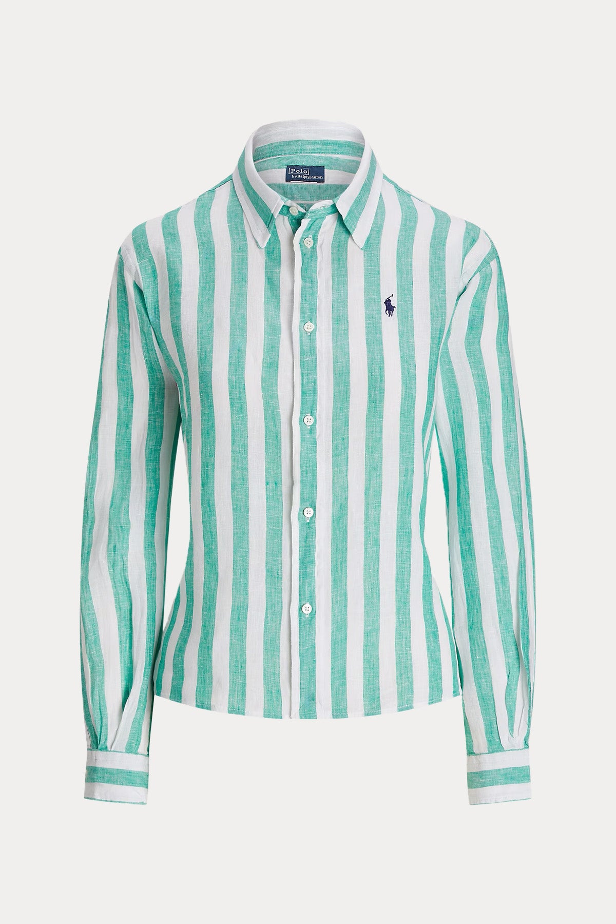 Polo Ralph Lauren Crop Boxy Fit Çizgili Keten Gömlek