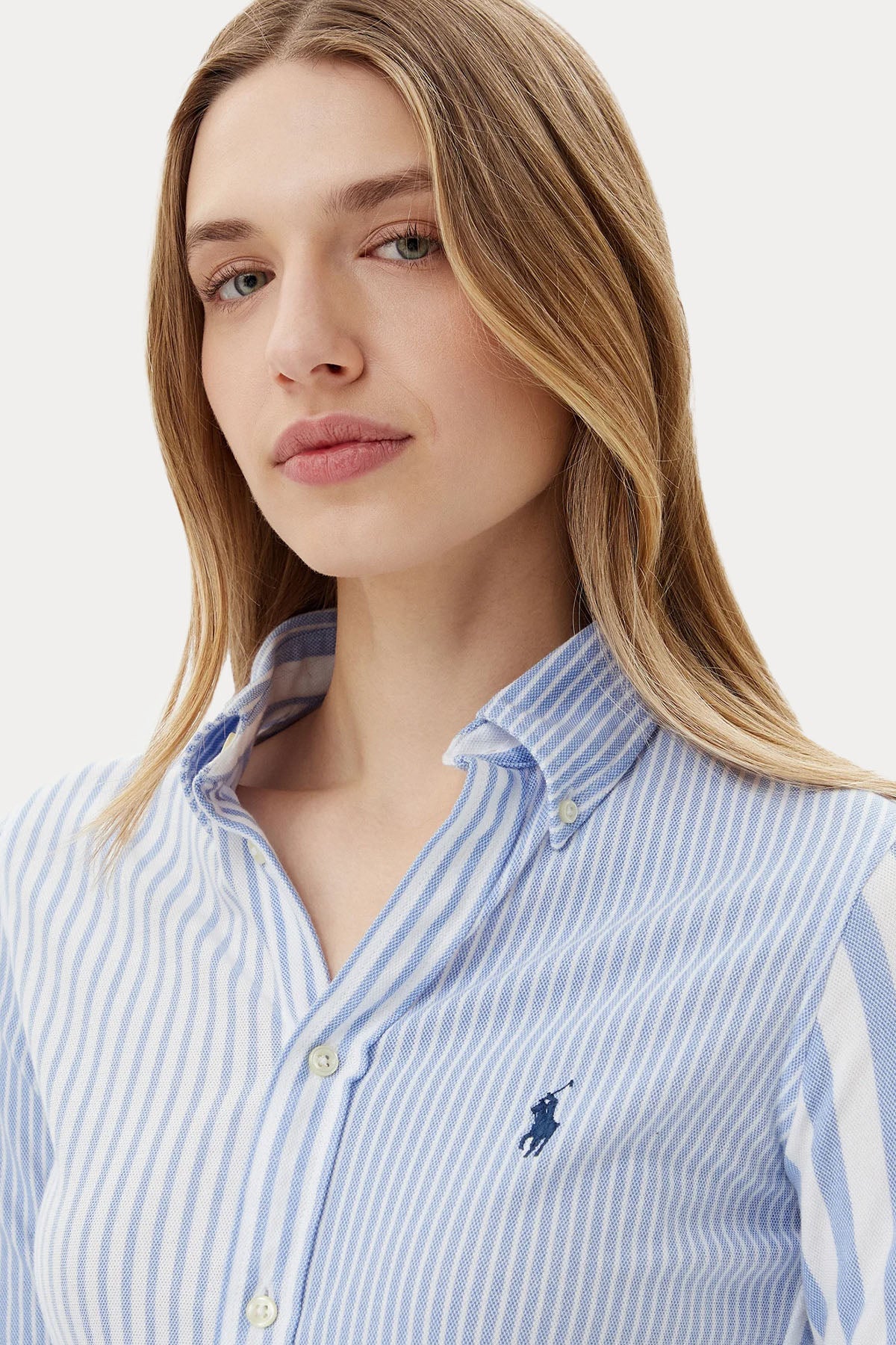 Polo Ralph Lauren Slim Fit Knit Oxford Çizgili Gömlek-Gömlek-Libas