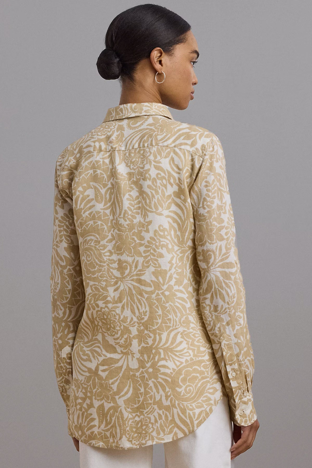 Polo Ralph Lauren Relaxed Fit Desenli Keten Gömlek