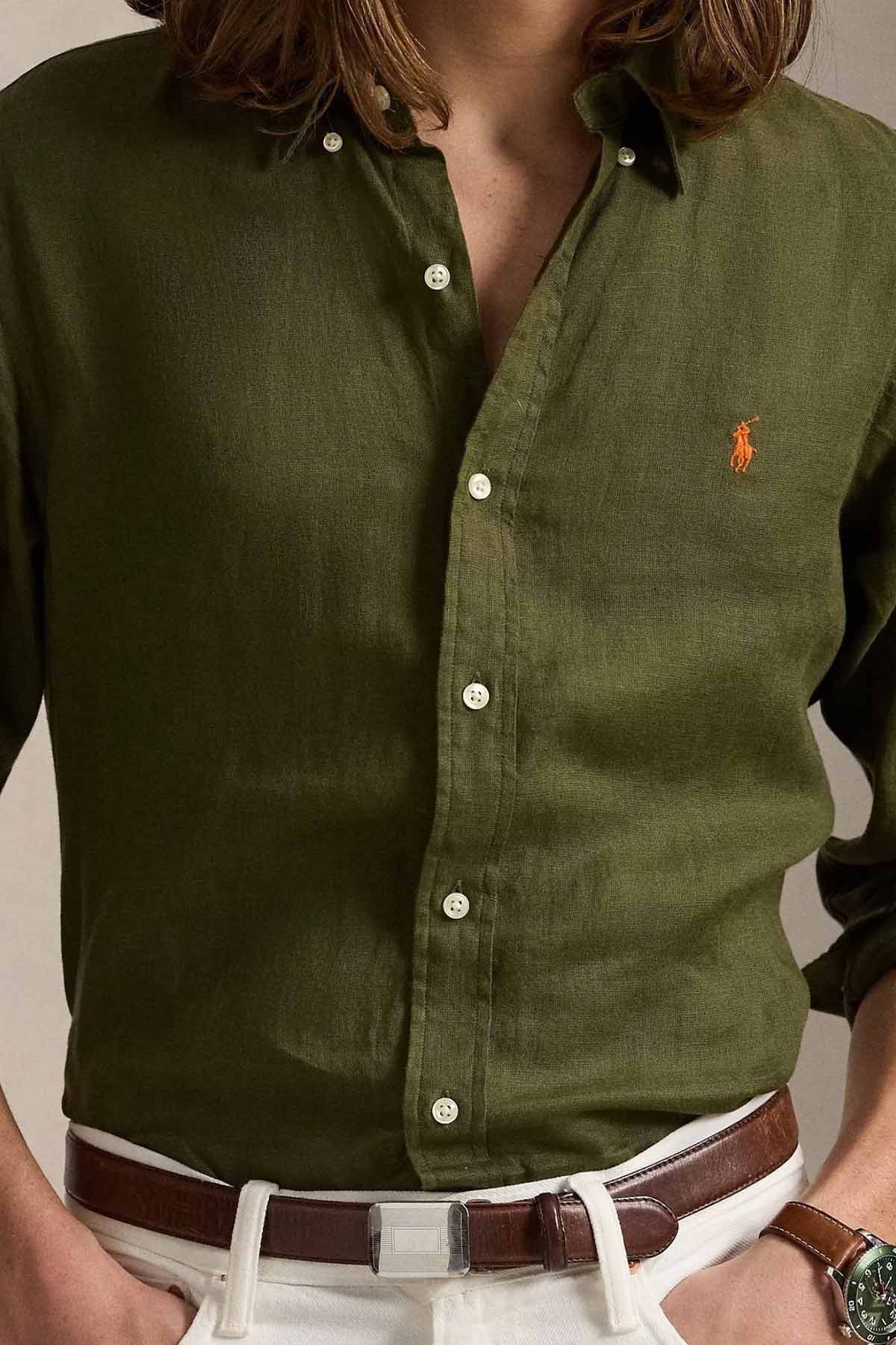 Polo Ralph Lauren Custom Fit Keten Gömlek