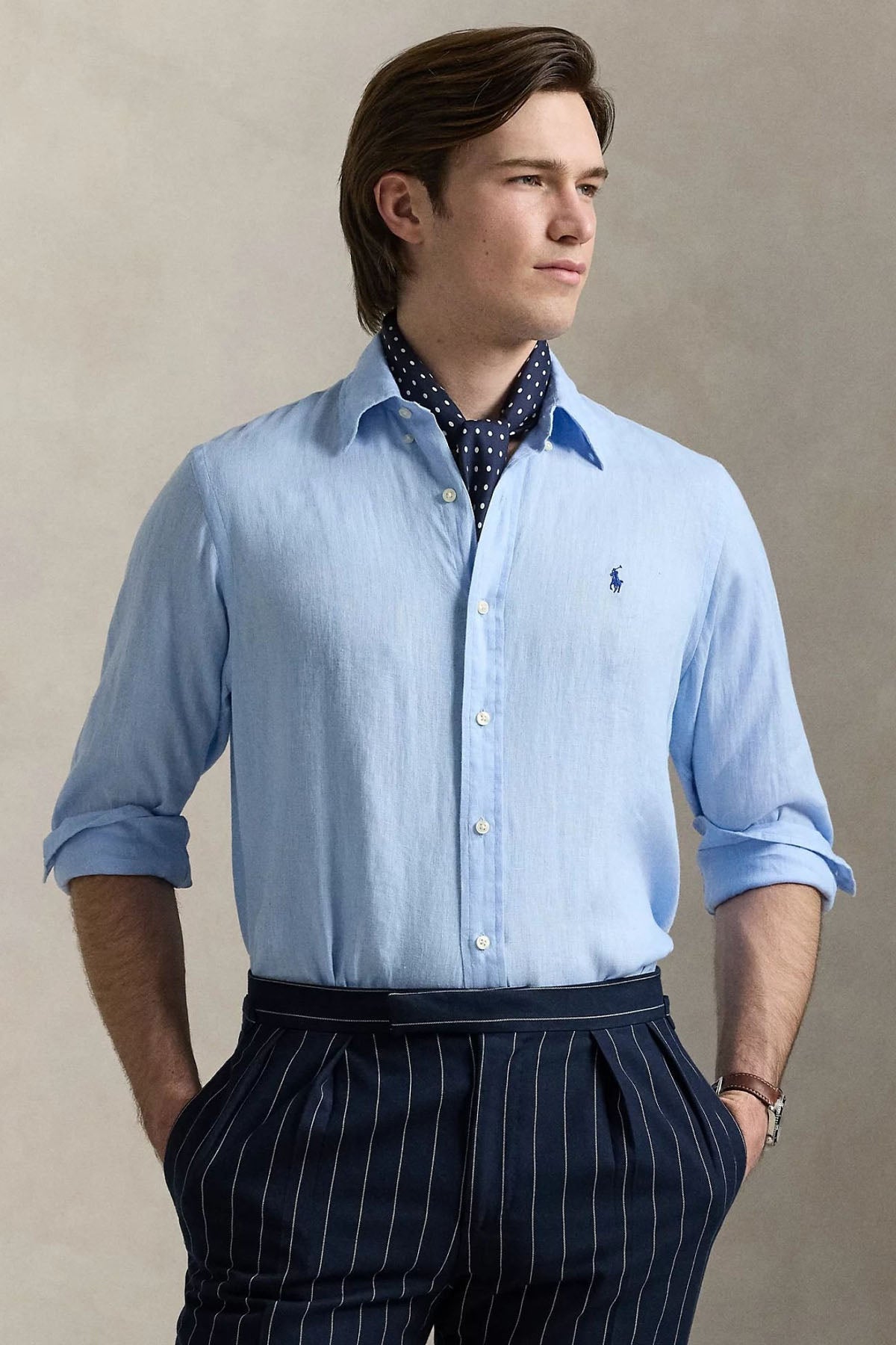 Polo Ralph Lauren Custom Fit Keten Gömlek-Gömlek-Libas