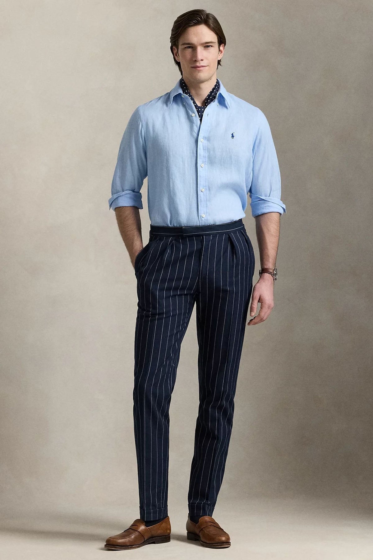 Polo Ralph Lauren Custom Fit Keten Gömlek-Gömlek-Libas