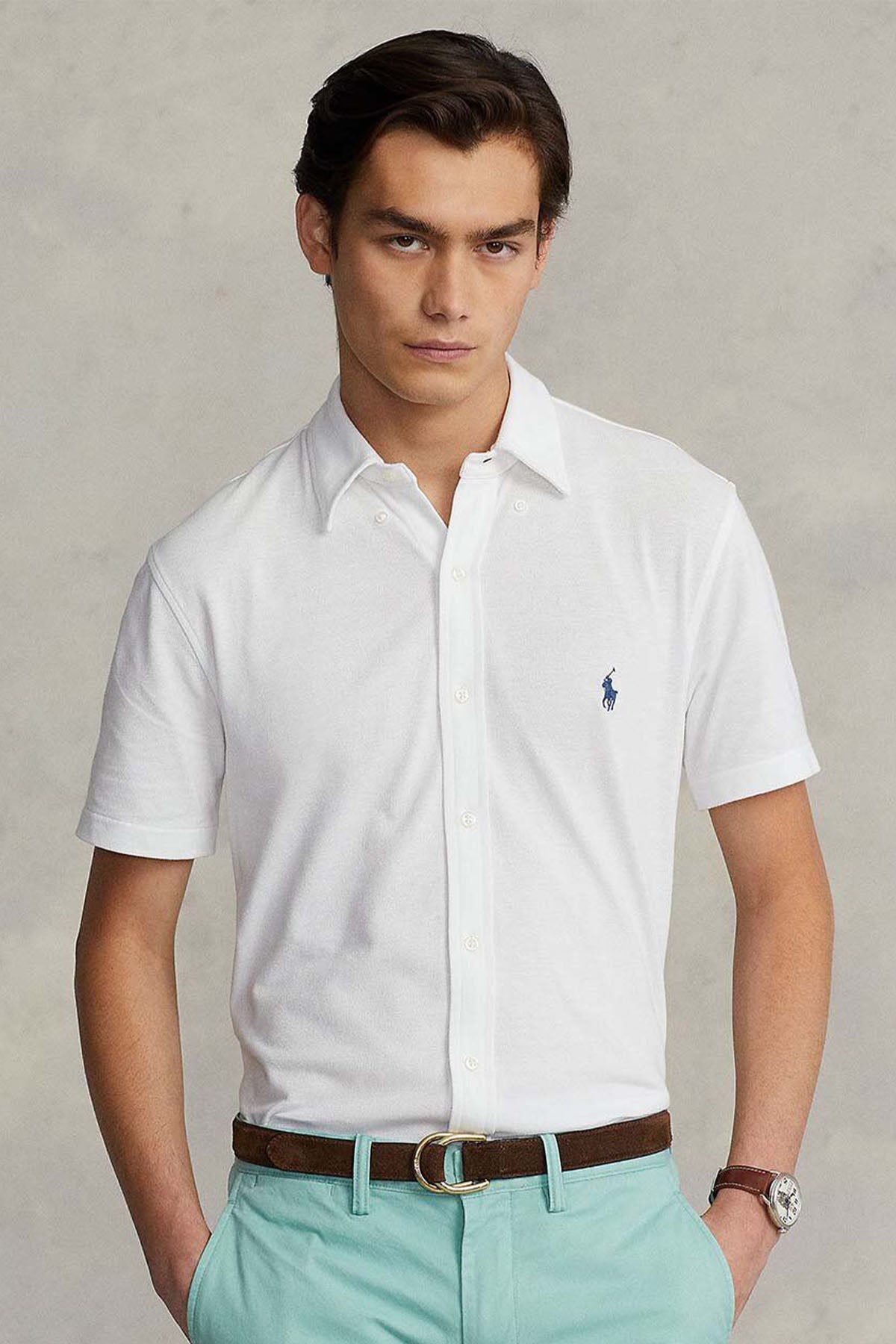 Polo Ralph Lauren Custom Fit Featherweight Mesh Kısa Kollu Gömlek