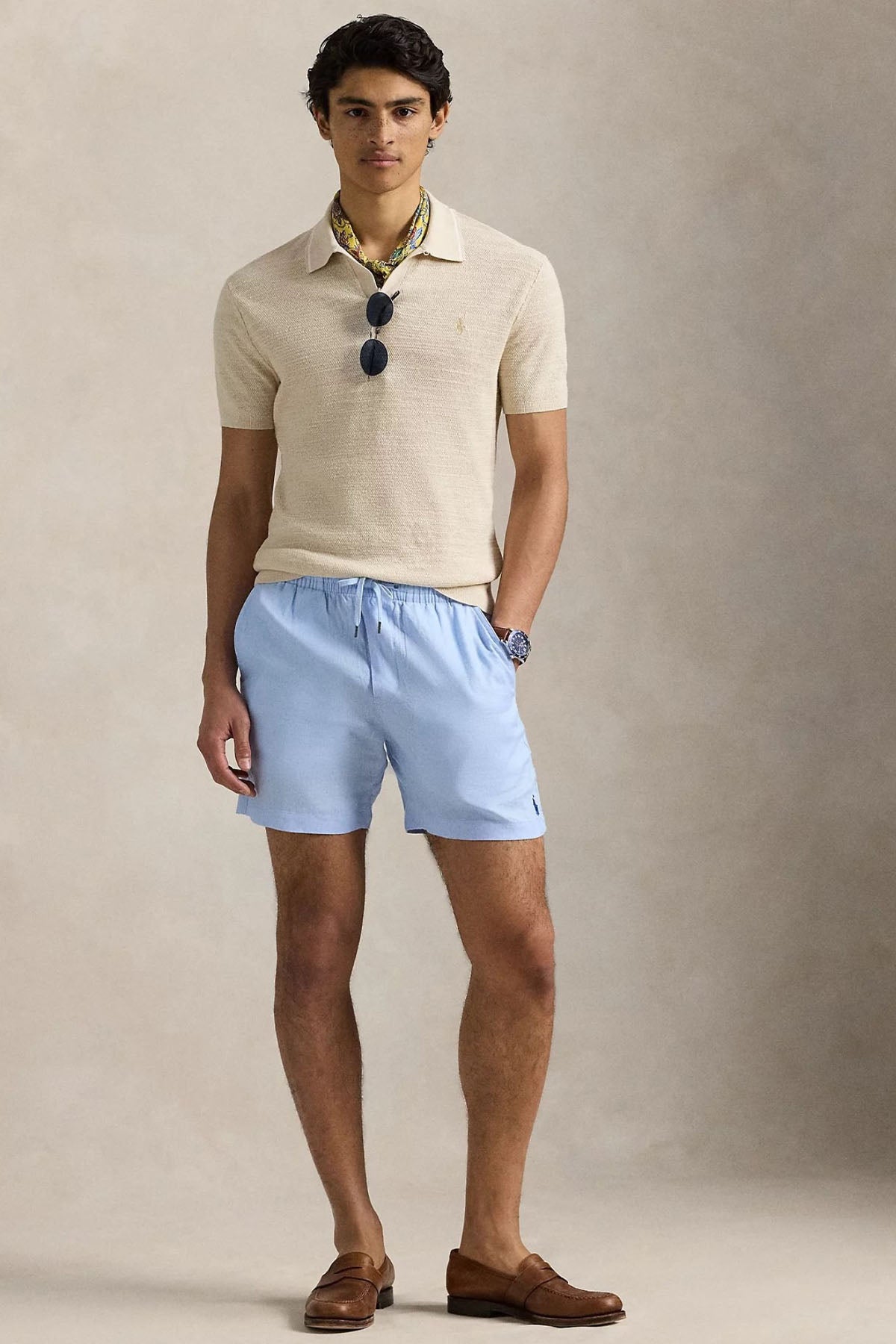 Polo Ralph Lauren Beli Lastikli Classic Fit Keten Şort