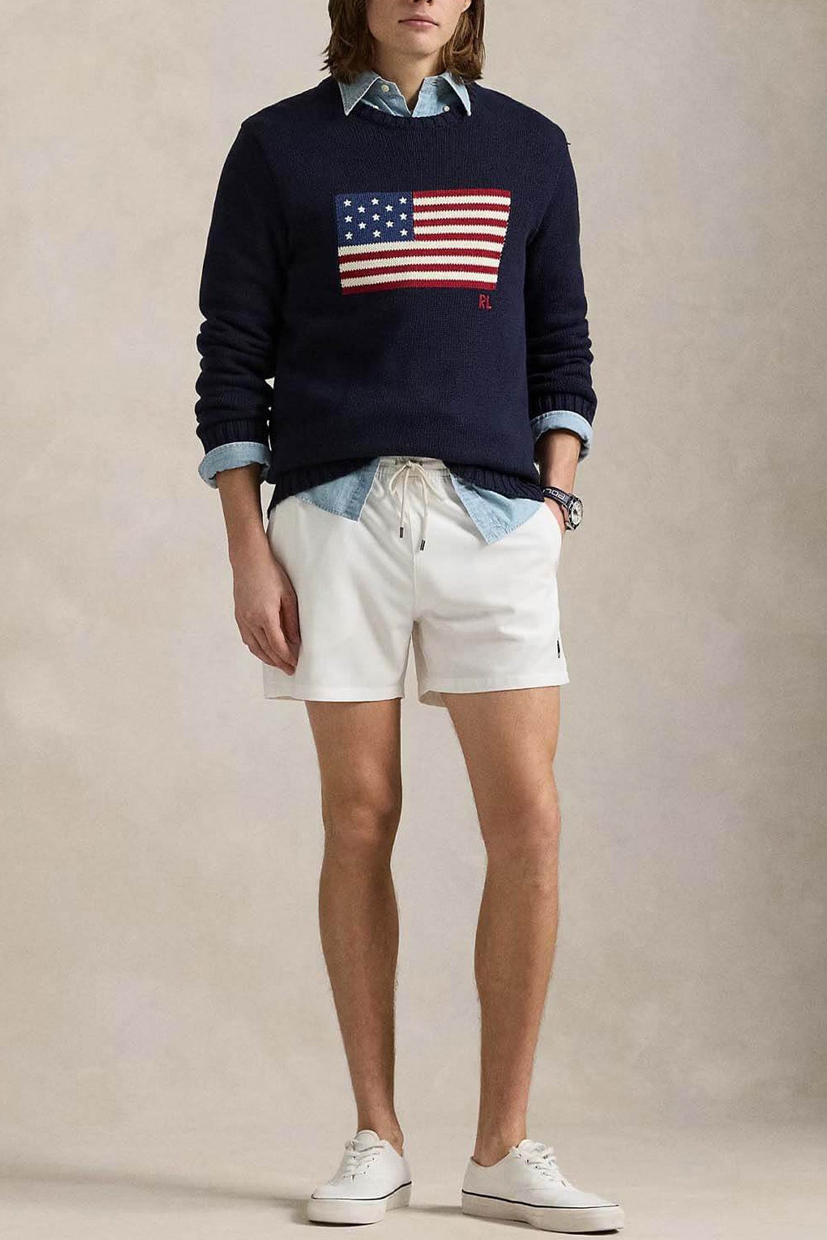 Polo Ralph Lauren Slim Fit Beli Lastikli Streç Şort Mayo