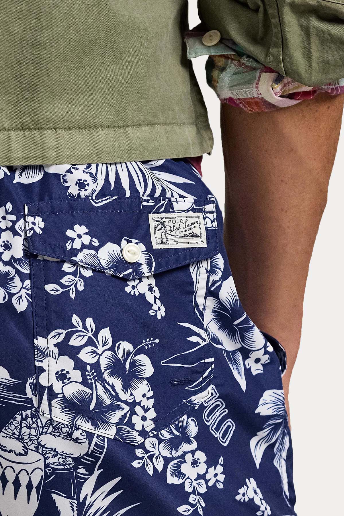 Polo Ralph Lauren Relaxed Fit Beli Lastikli Desenli Şort Mayo