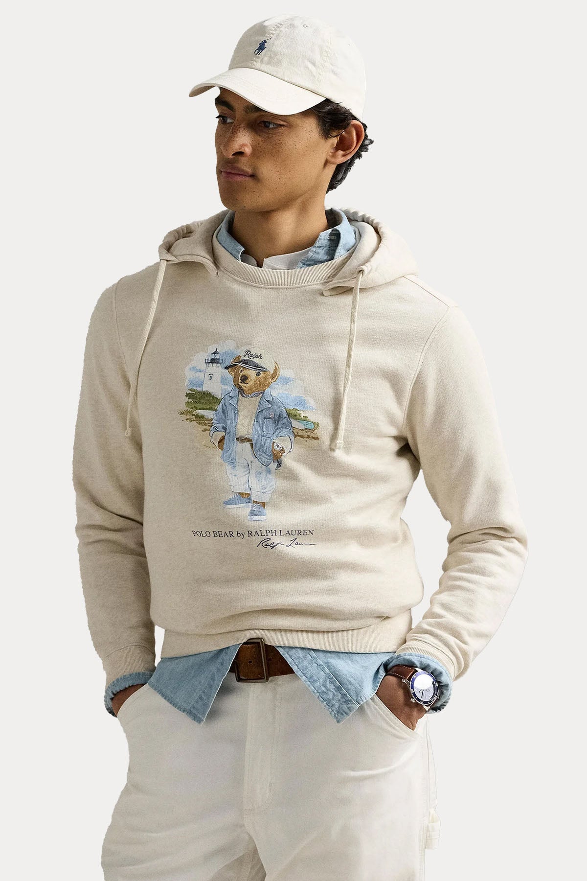 Polo Ralph Lauren Polo Bear Relaxed Fit Şardonlu Kapüşonlu Sweatshirt