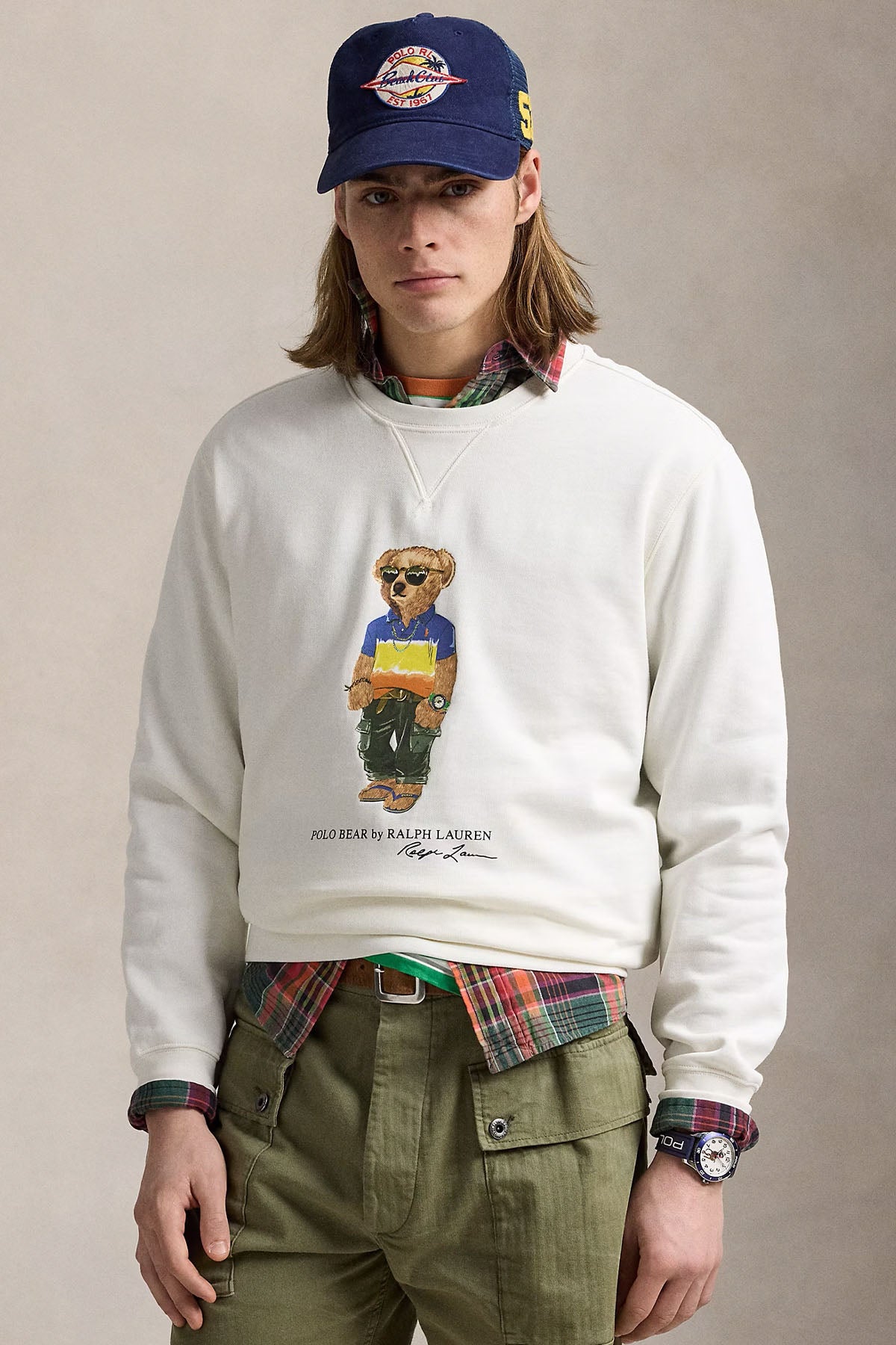 Polo Ralph Lauren Polo Bear Relaxed Fit Şardonlu Yuvarlak Yaka Sweatshirt