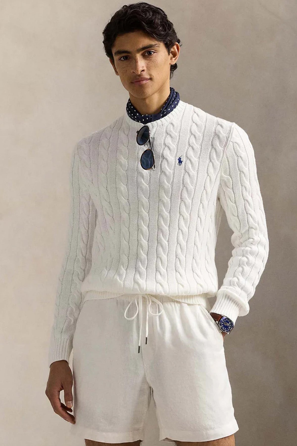 Polo Ralph Lauren Yuvarlak Yaka Saç Örgü Triko