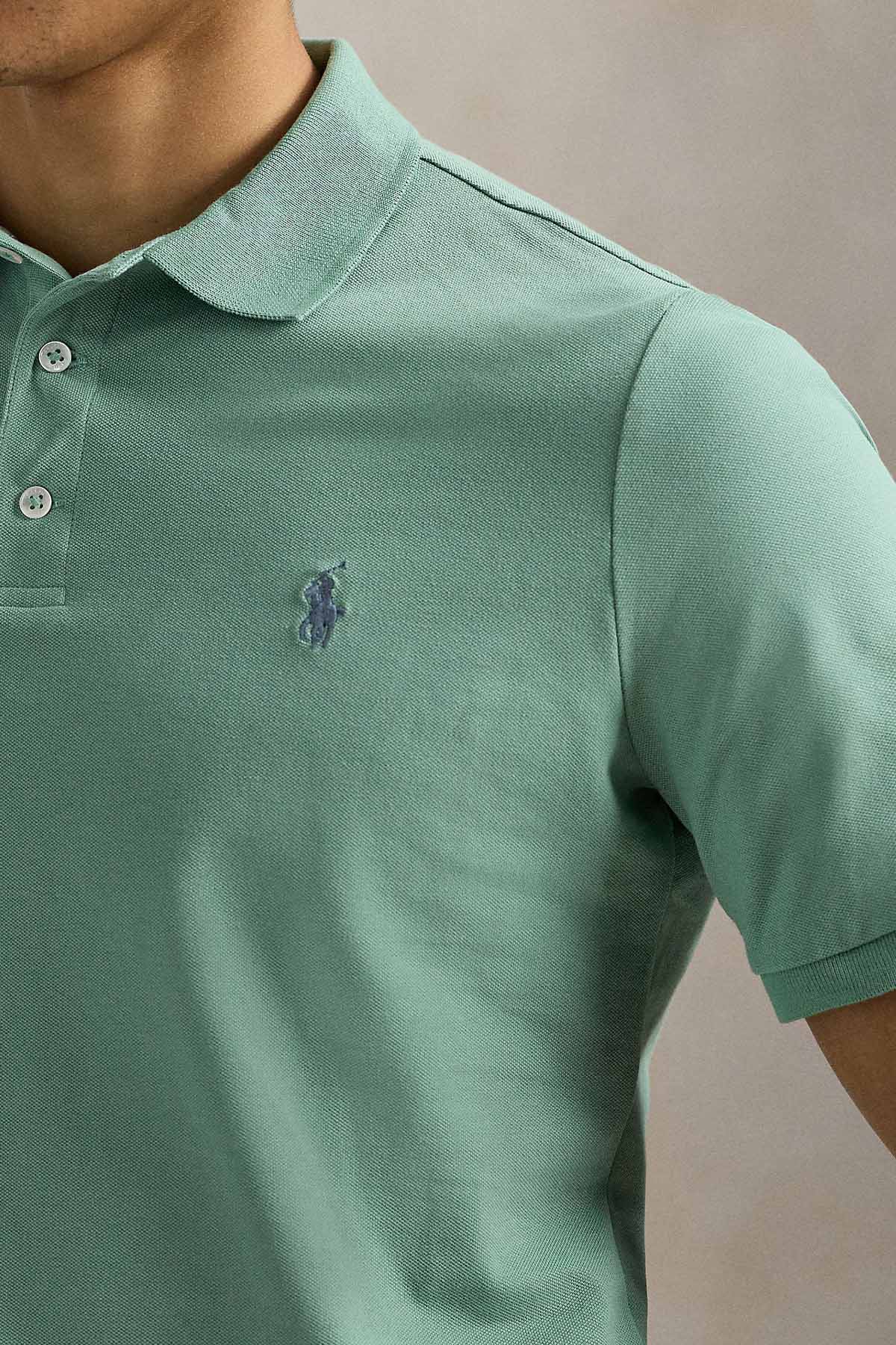 Polo Ralph Lauren Custom Slim Fit Stretch Mesh Polo Yaka T-shirt