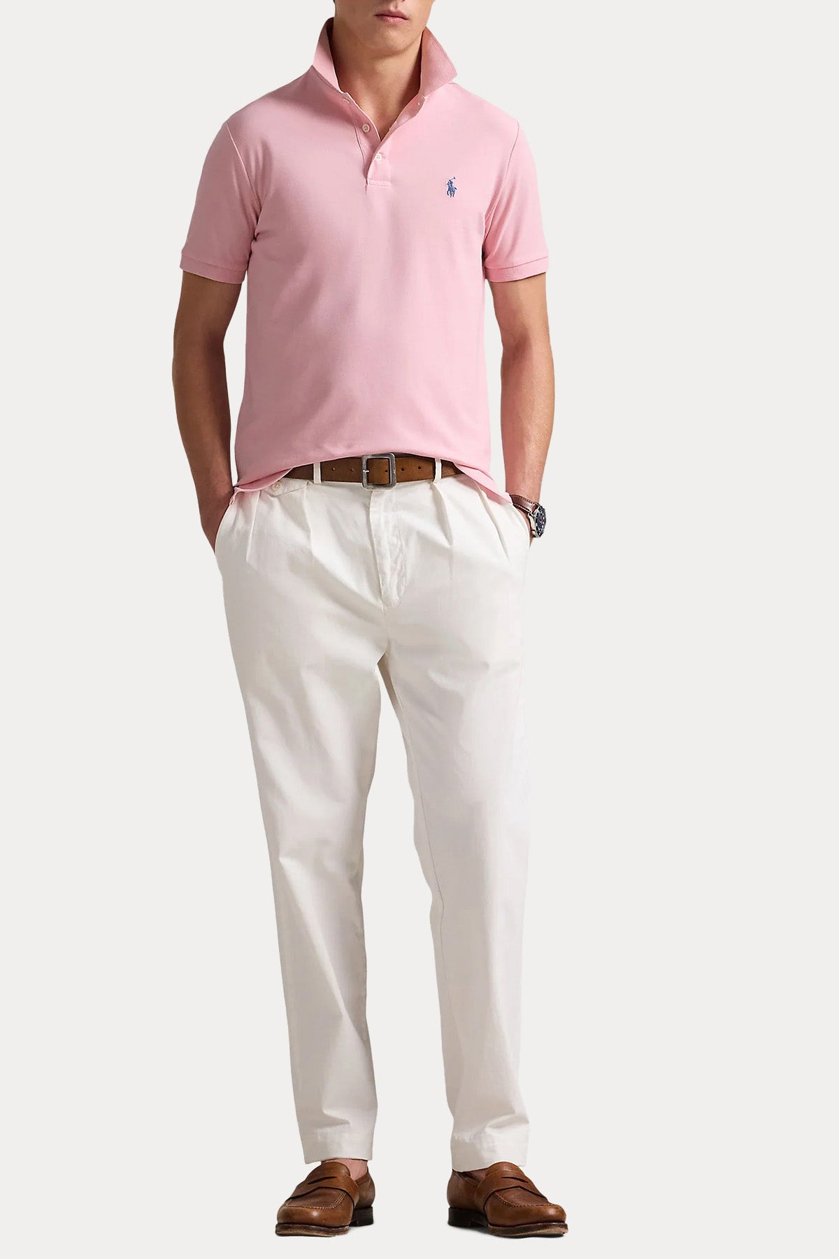 Polo Ralph Lauren Custom Slim Fit Stretch Mesh Polo Yaka T-shirt