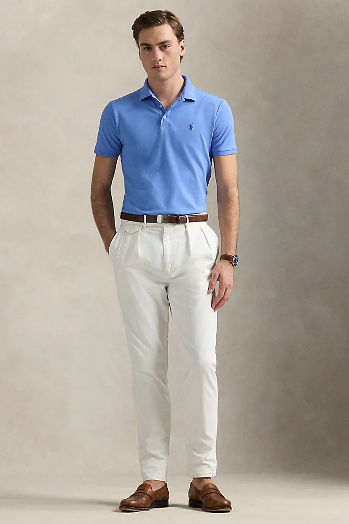 Polo Ralph Lauren Custom Slim Fit Stretch Mesh Polo Yaka T-shirt