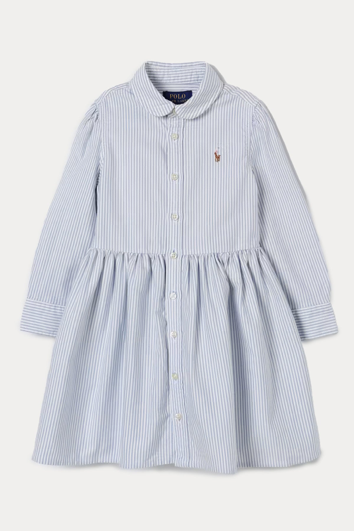 Polo Ralph Lauren Kids 5-6 Yaş Kız Çocuk Çizgili Gömlek Elbise
