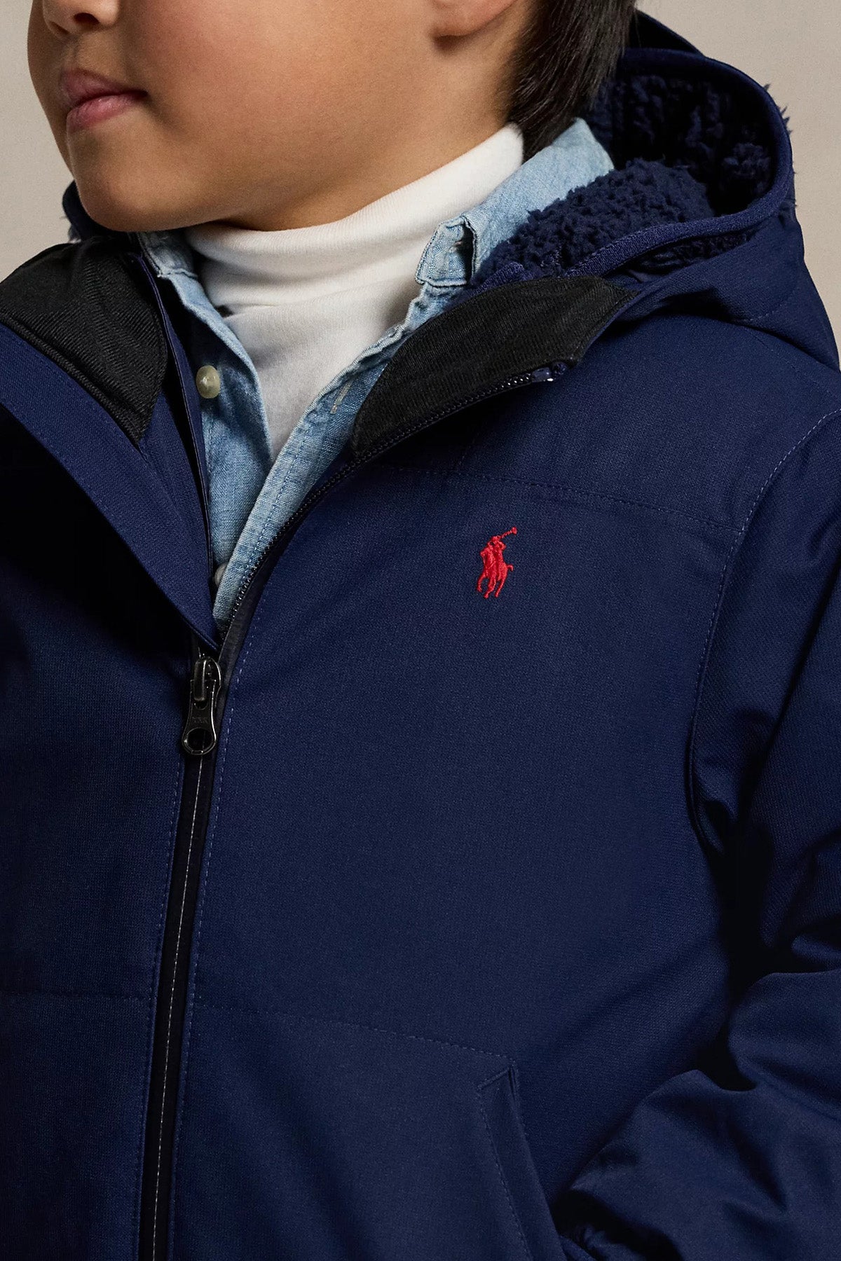 Polo Ralph Lauren Kids 3-5 Yaş Unisex Çocuk Kapüşonlu Rüzgarlık Mont